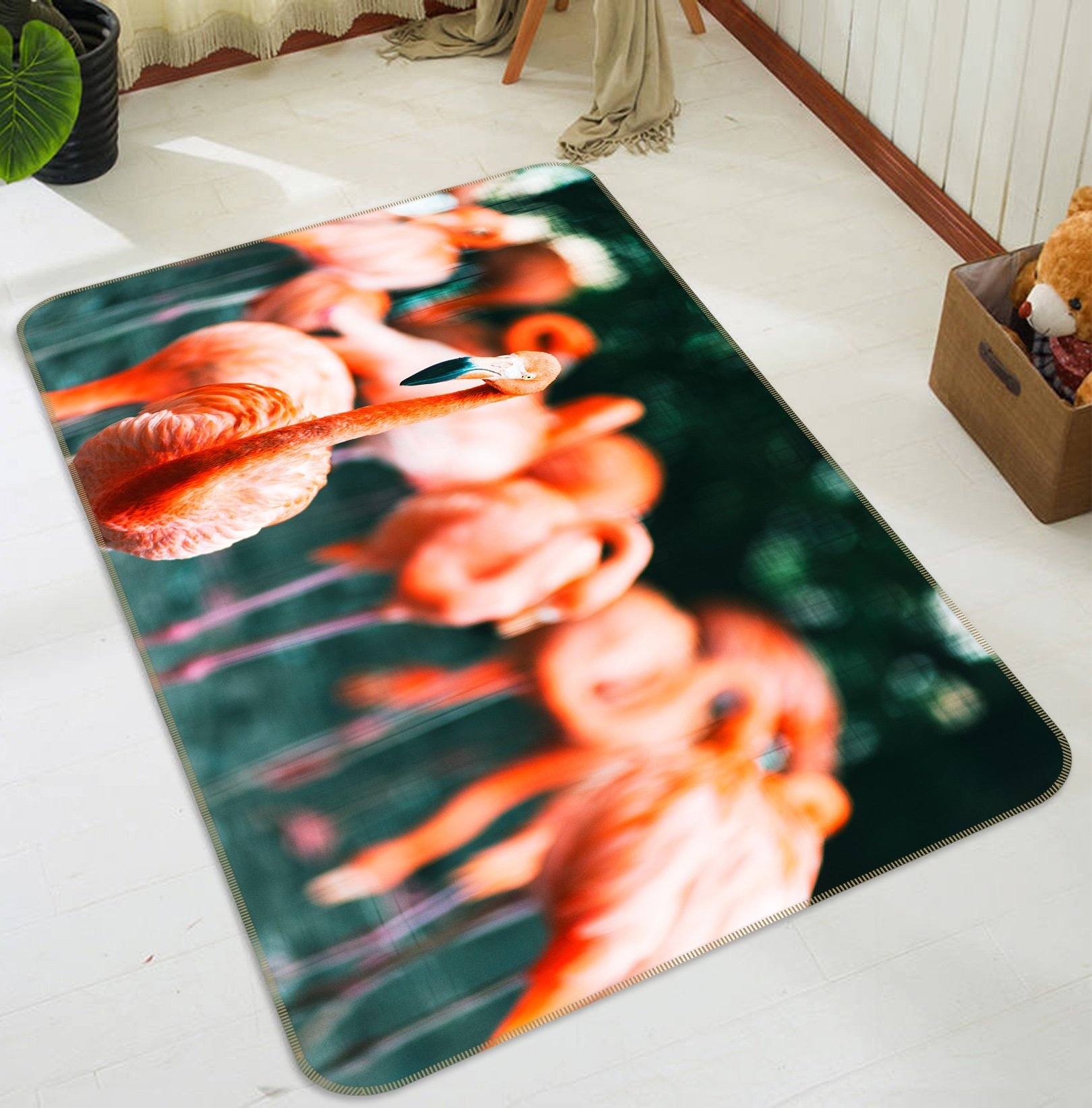 3D Flamingo Pointed Mouth 584 Animal Non Slip Rug Mat Mat AJ Creativity Home 