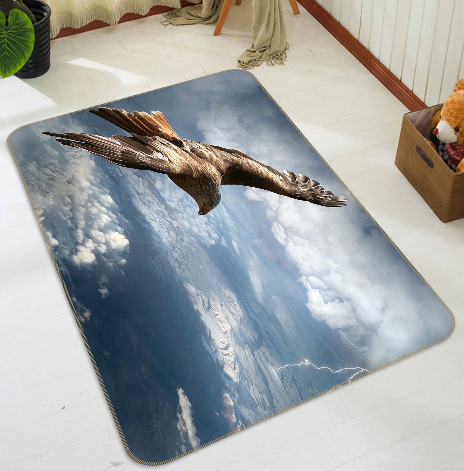 3D Sky Flying Eagle 82071 Animal Non Slip Rug Mat