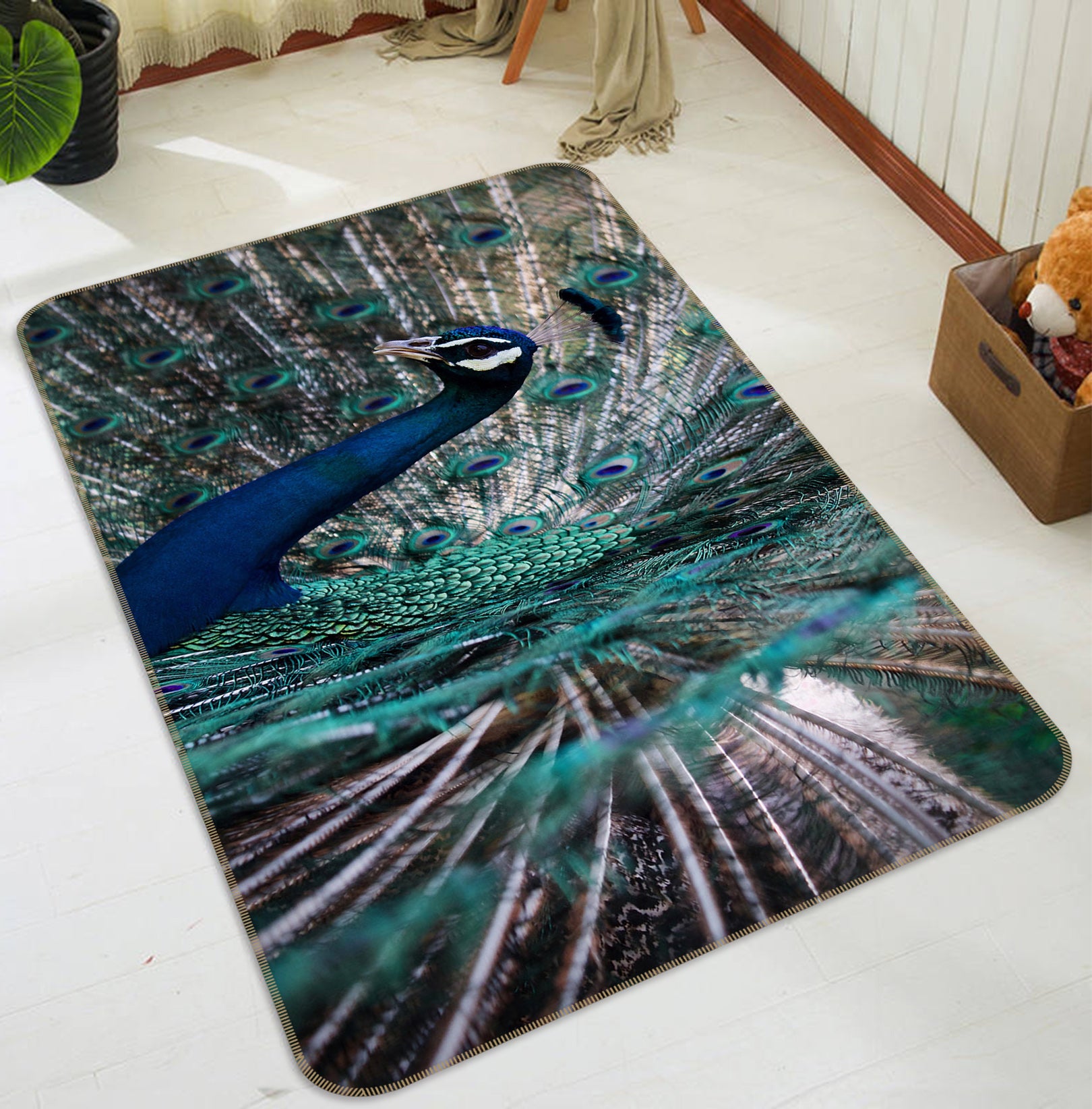 3D Peacocks 82139 Animal Non Slip Rug Mat