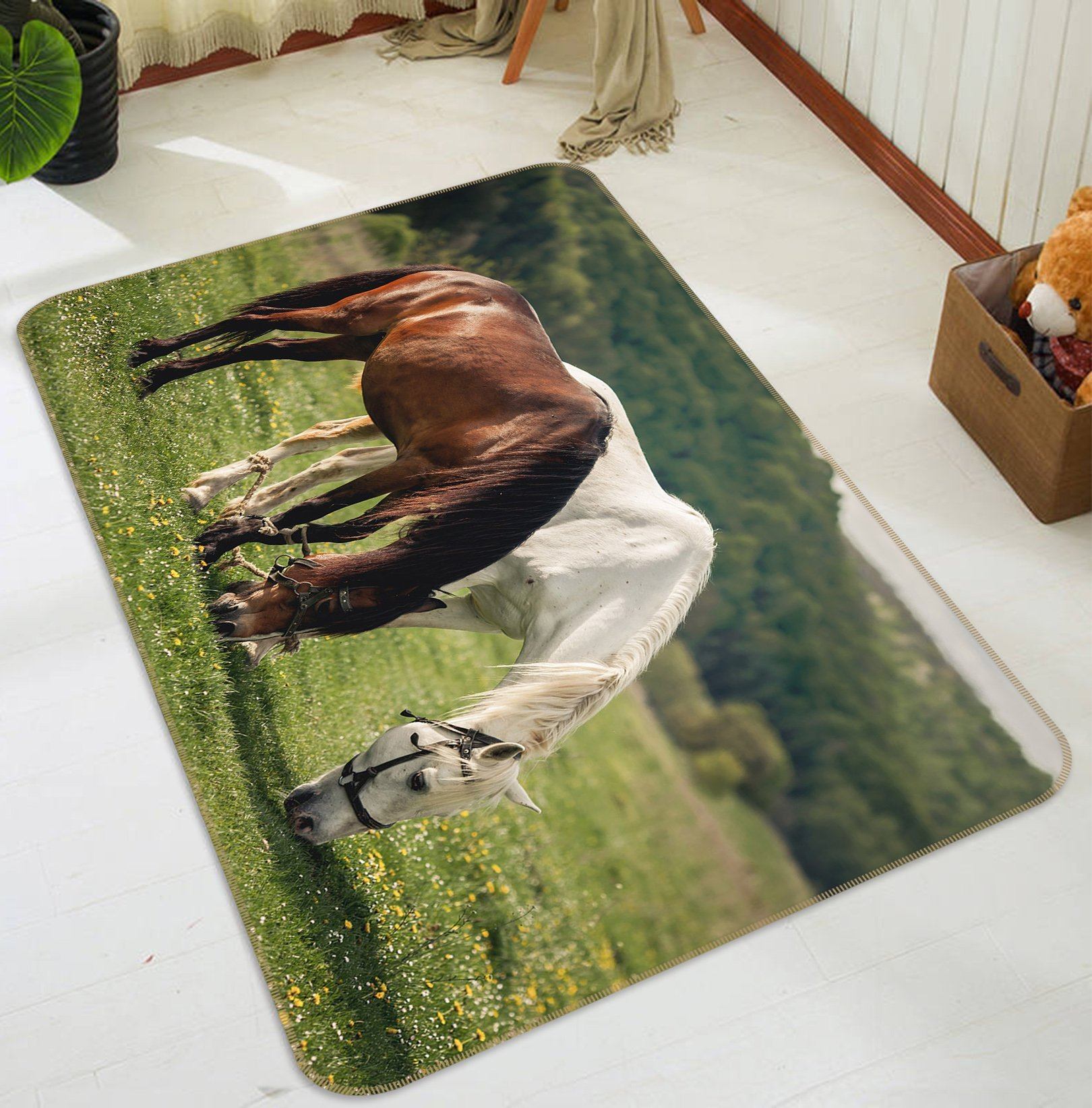 3D Horse Grazing 580 Animal Non Slip Rug Mat Mat AJ Creativity Home 