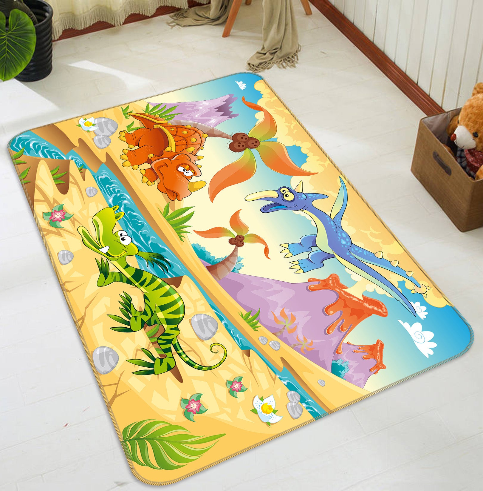 3D Cartoon Dinosaur 65140 Non Slip Rug Mat