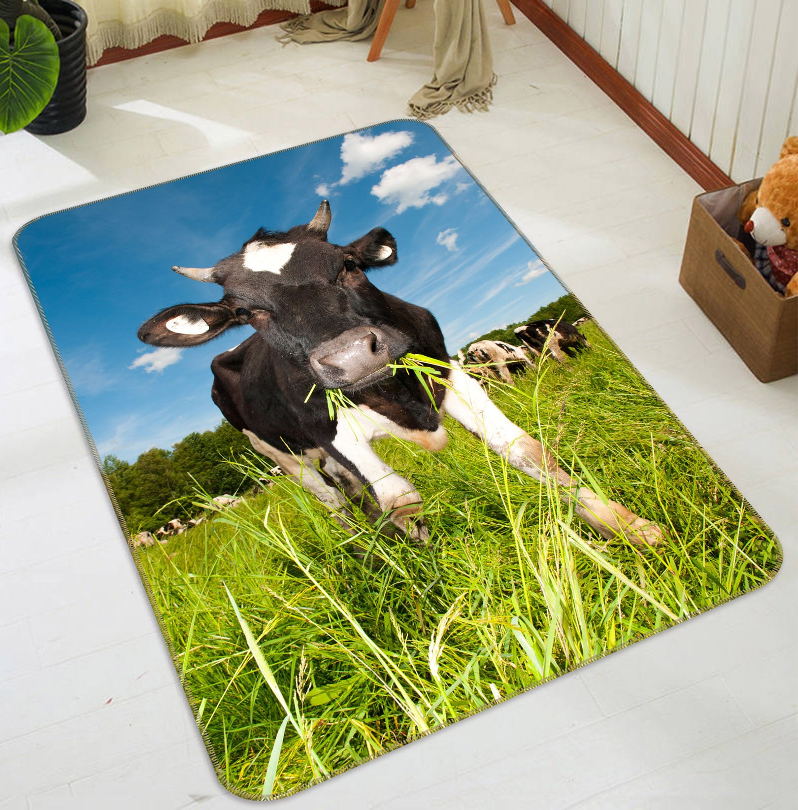 3D Grass Cattle 69039 Animal Non Slip Rug Mat