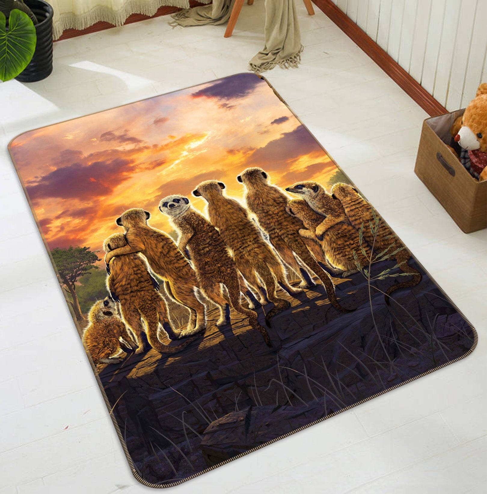 3D Meerkats Def 1051 Vincent Hie Rug Non Slip Rug Mat Mat AJ Creativity Home 