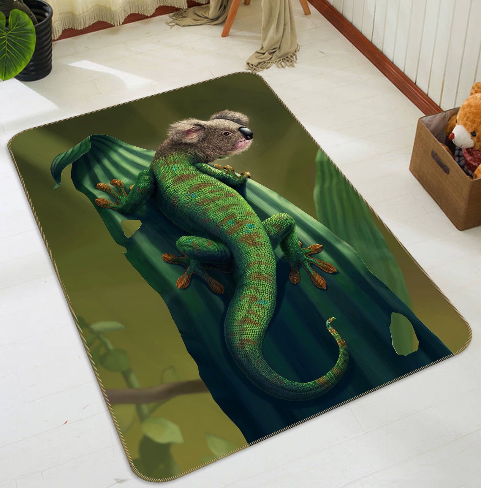 3D Lizard Koala 84225 Vincent Hie Rug Non Slip Rug Mat