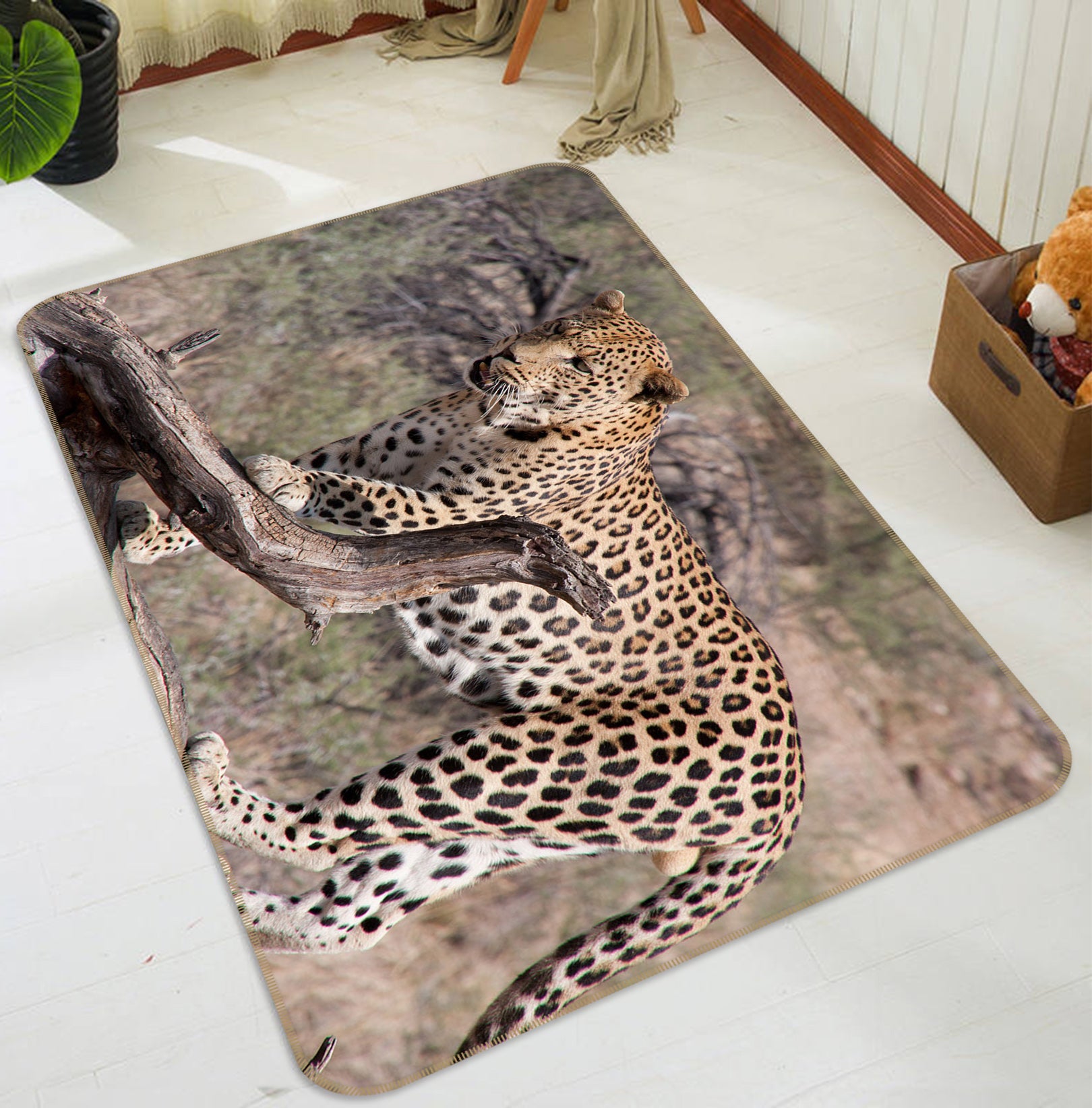 3D Leopard 82151 Animal Non Slip Rug Mat