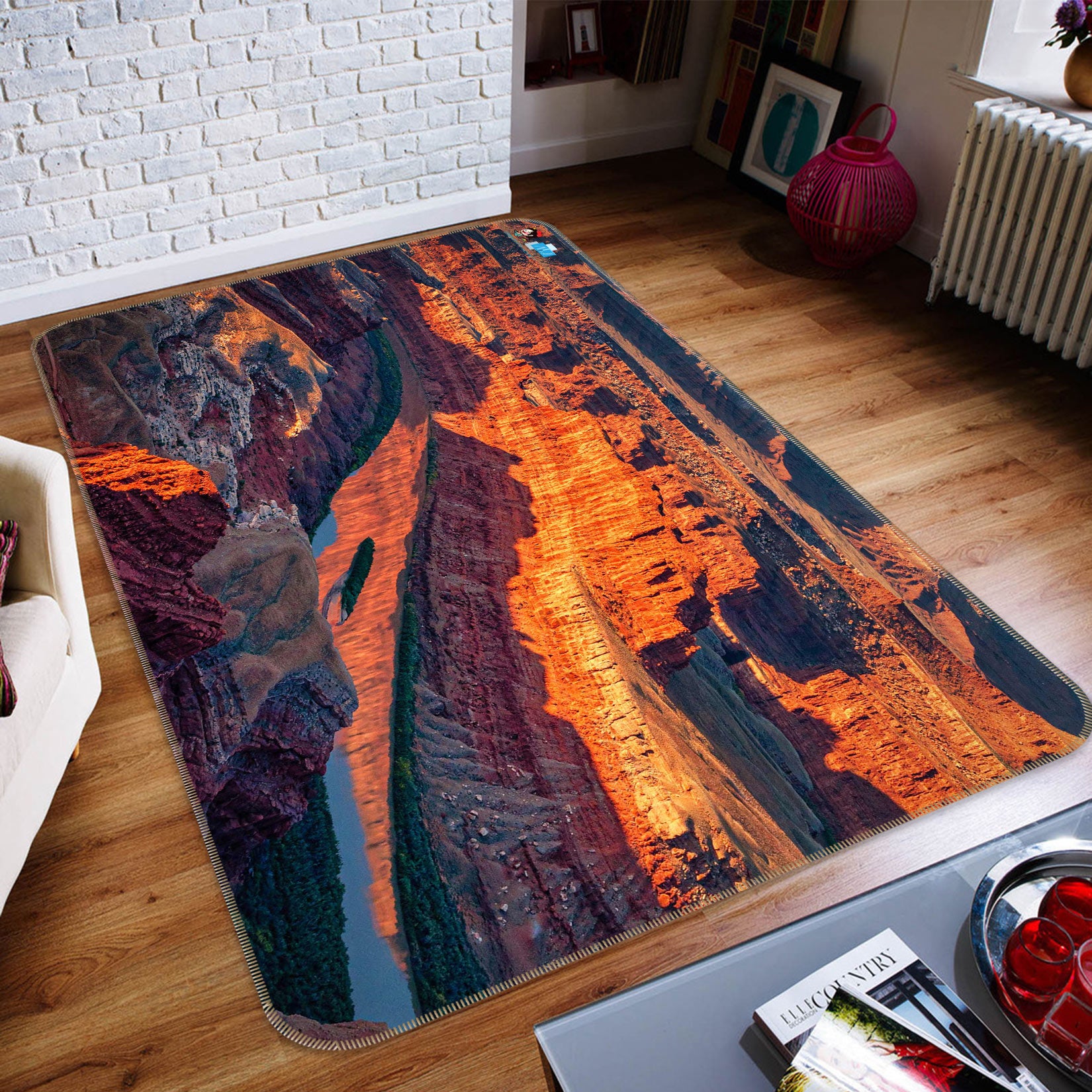 3D Mountain River 5113 Beth Sheridan Rug Non Slip Rug Mat