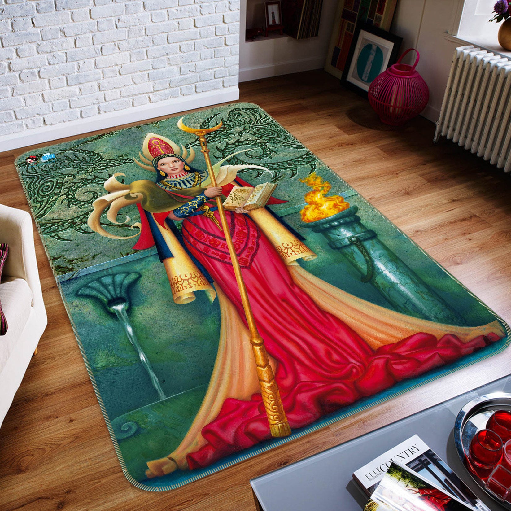 3D Queen Scepter 6012 Ciruelo Rug Non Slip Rug Mat