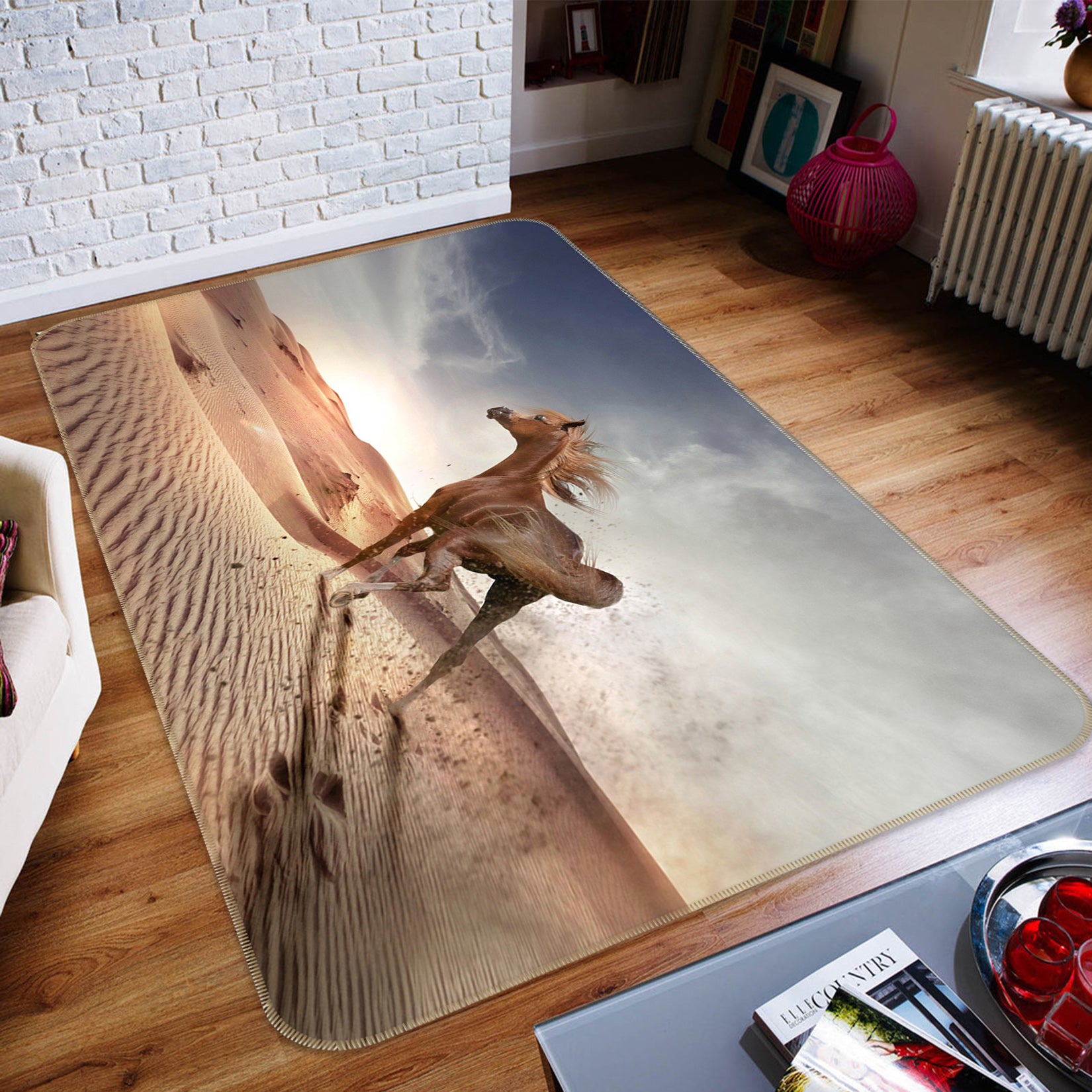 3D Desert Horse 82091 Animal Non Slip Rug Mat