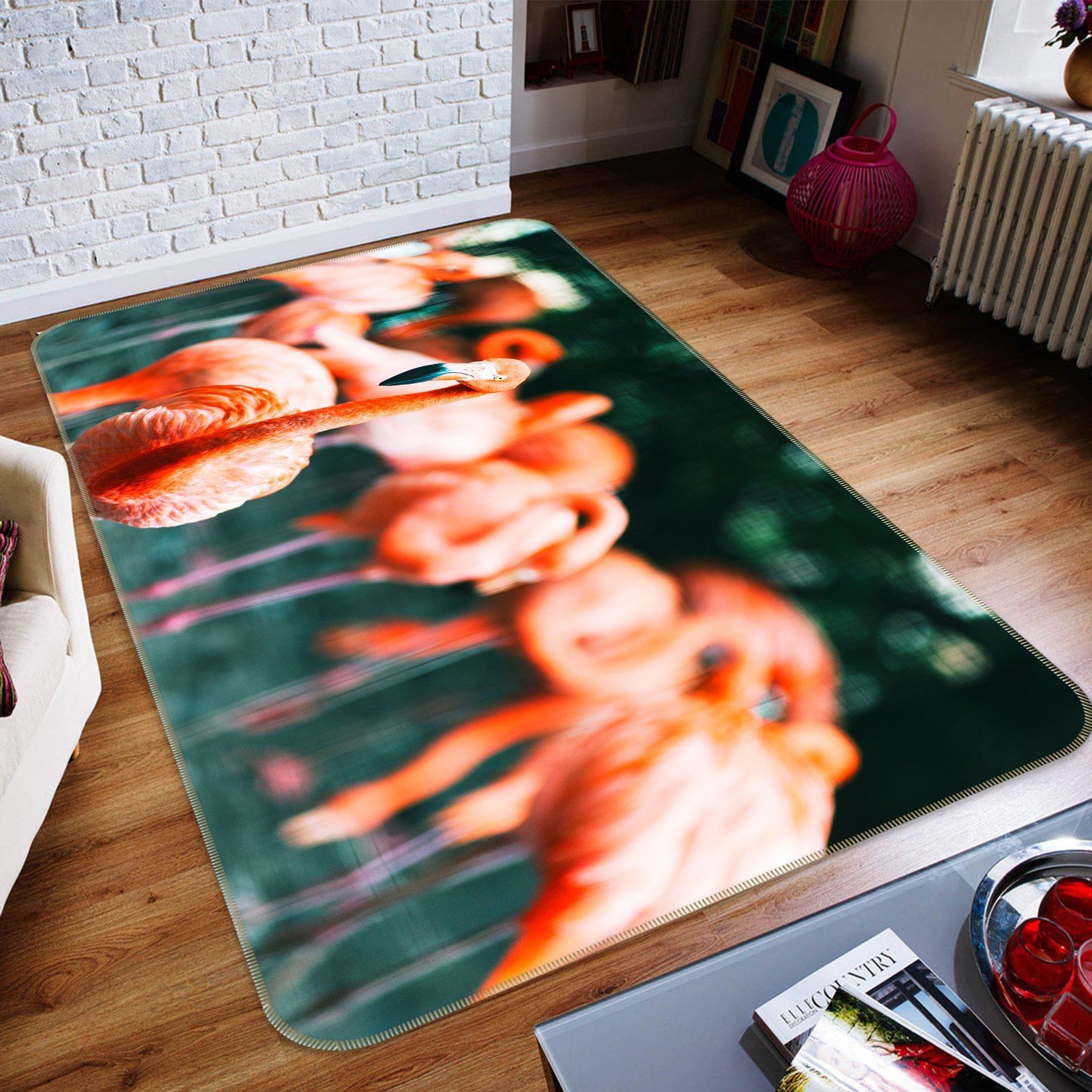 3D Flamingo Pointed Mouth 584 Animal Non Slip Rug Mat Mat AJ Creativity Home 