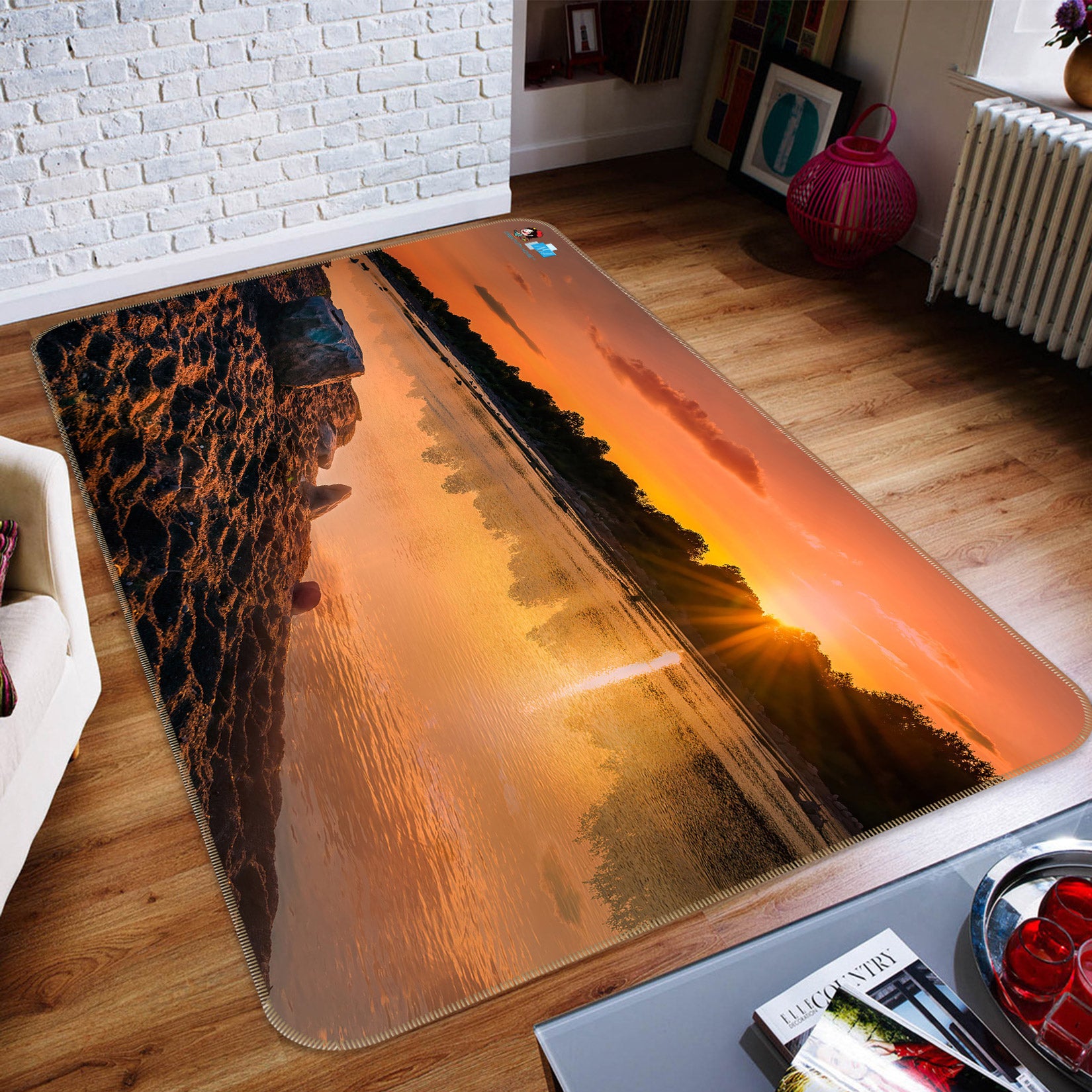 3D Lake Sunshine 5124 Beth Sheridan Rug Non Slip Rug Mat