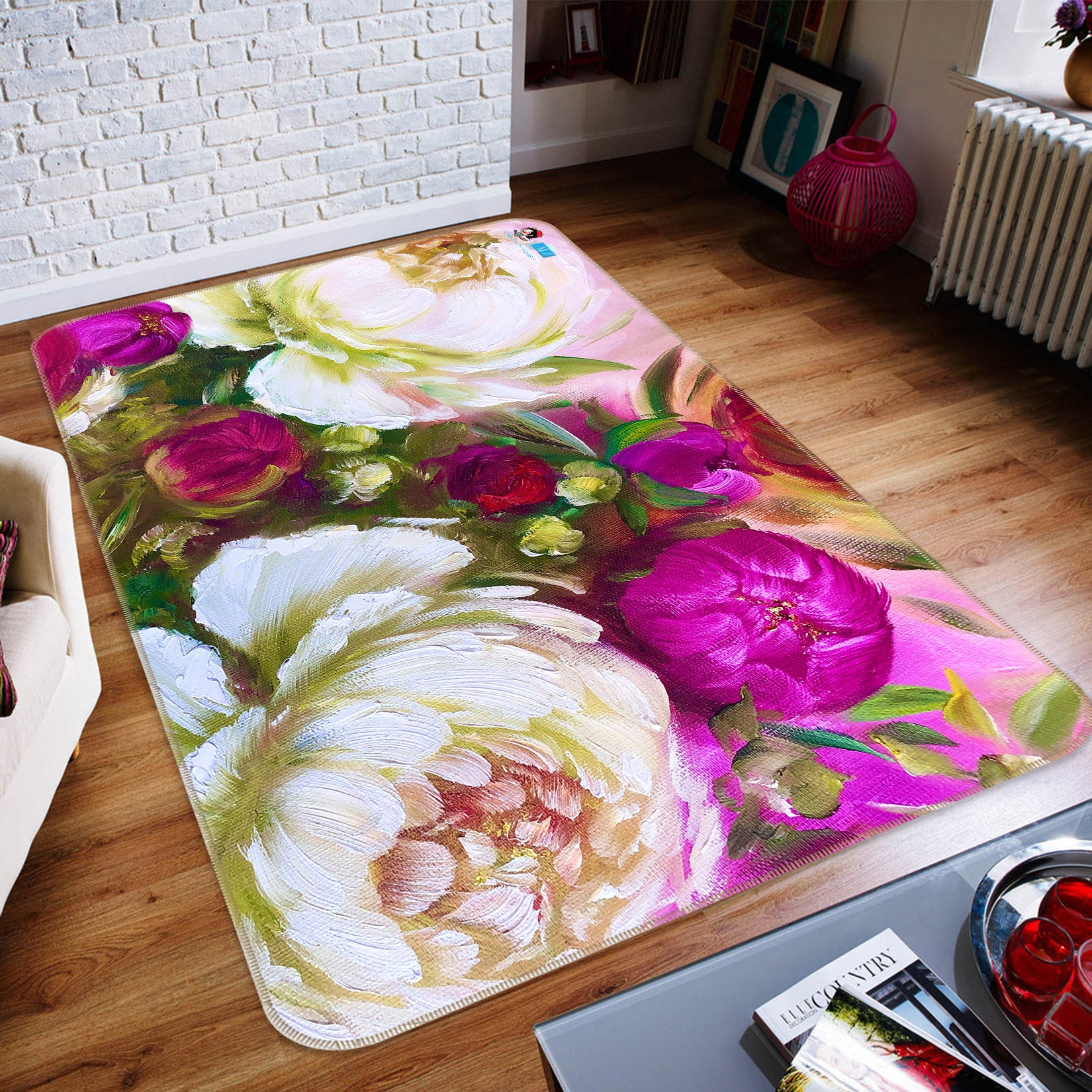 3D Beautiful Flower Bud 1256 Skromova Marina Rug Non Slip Rug Mat