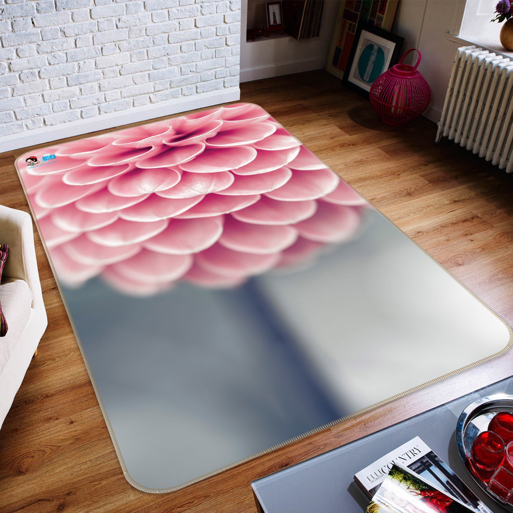 3D Pink Petals 6800 Assaf Frank Rug Non Slip Rug Mat