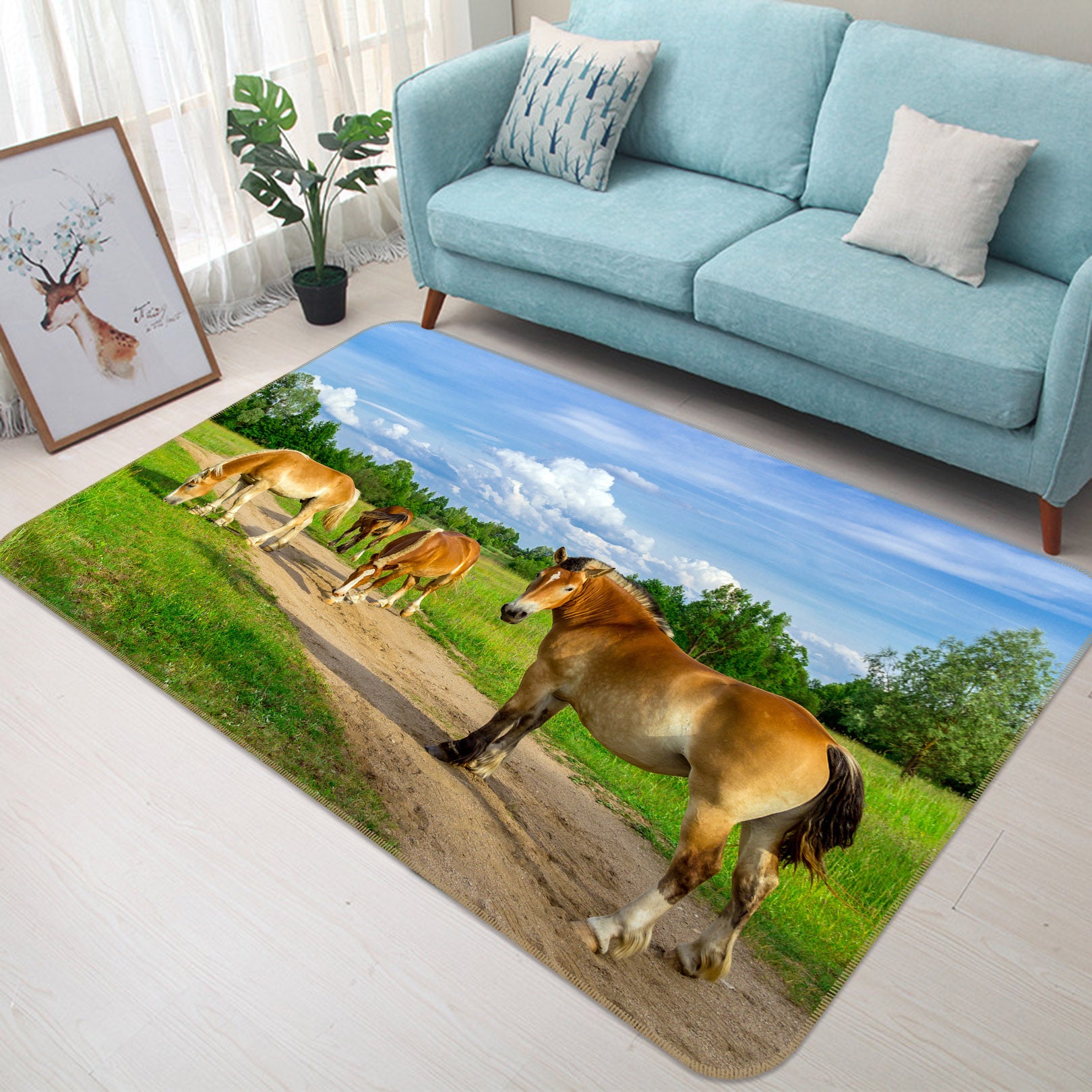 3D Grass Horse 68163 Animal Non Slip Rug Mat