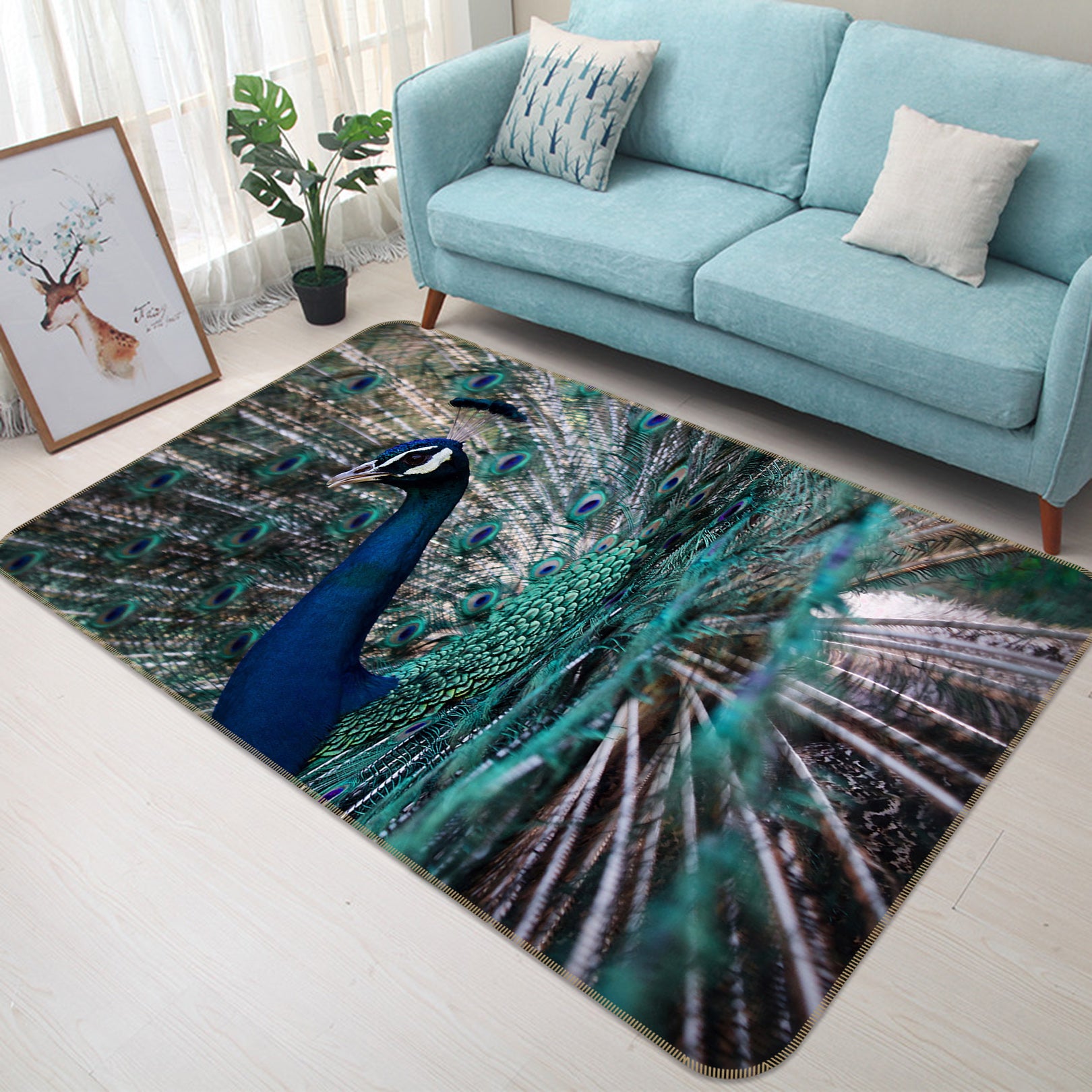 3D Peacocks 82139 Animal Non Slip Rug Mat