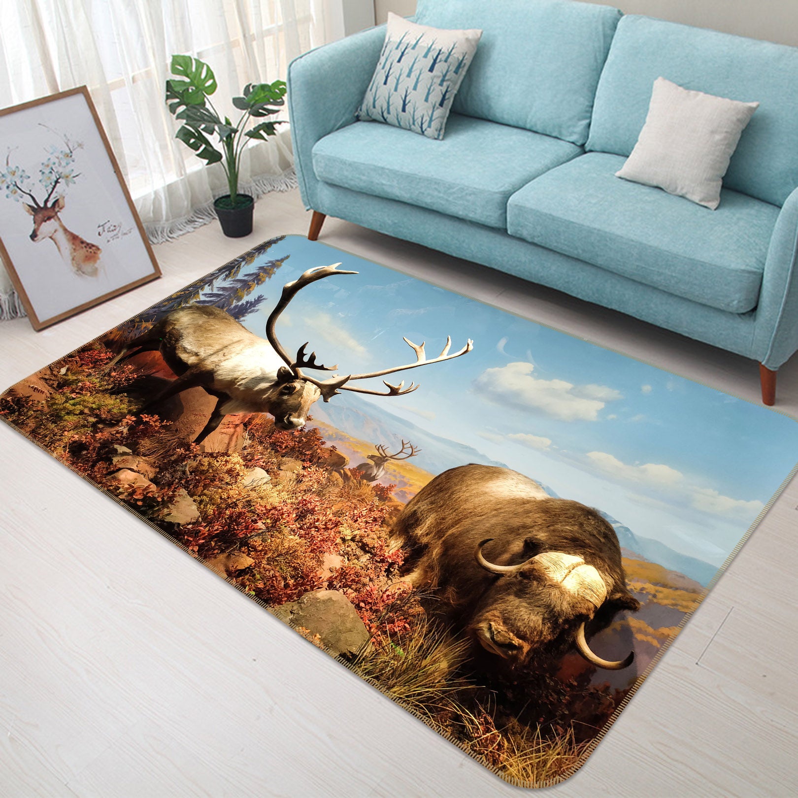 3D Cattle Sheep 68220 Animal Non Slip Rug Mat