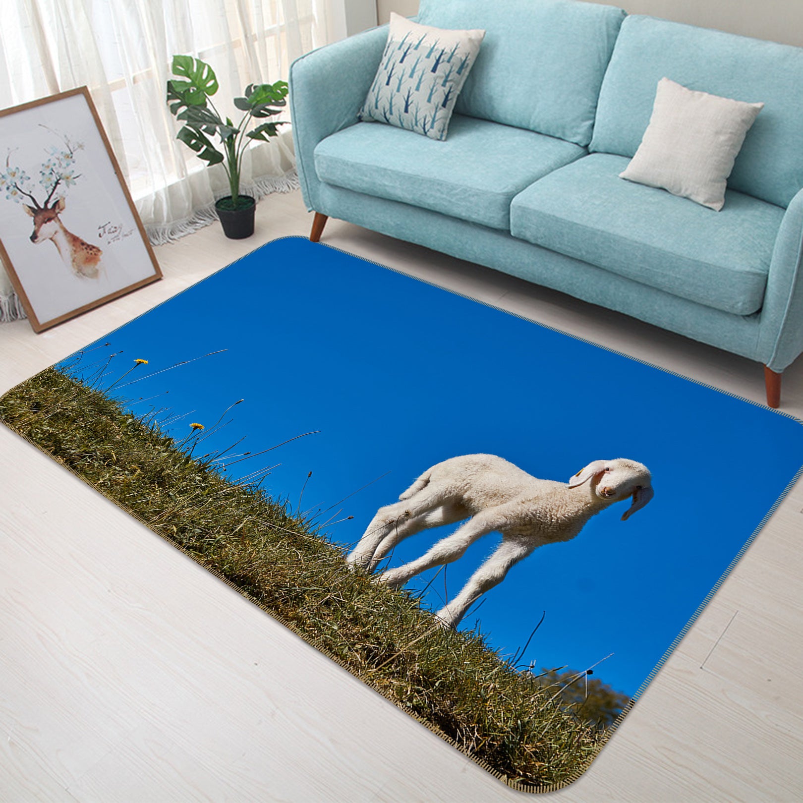 3D Grass Sheep 82127 Animal Non Slip Rug Mat