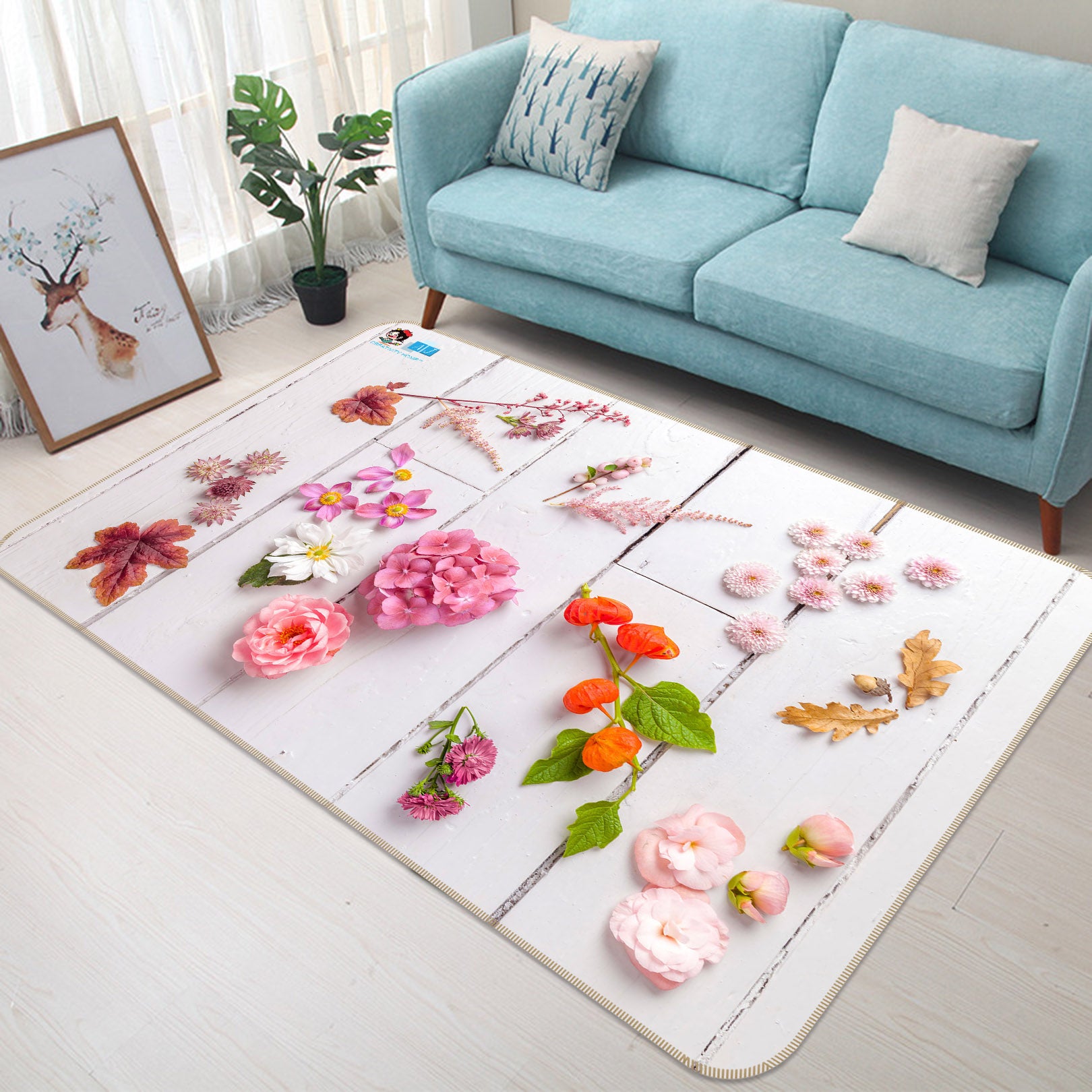 3D Pink Petals 6716 Assaf Frank Rug Non Slip Rug Mat