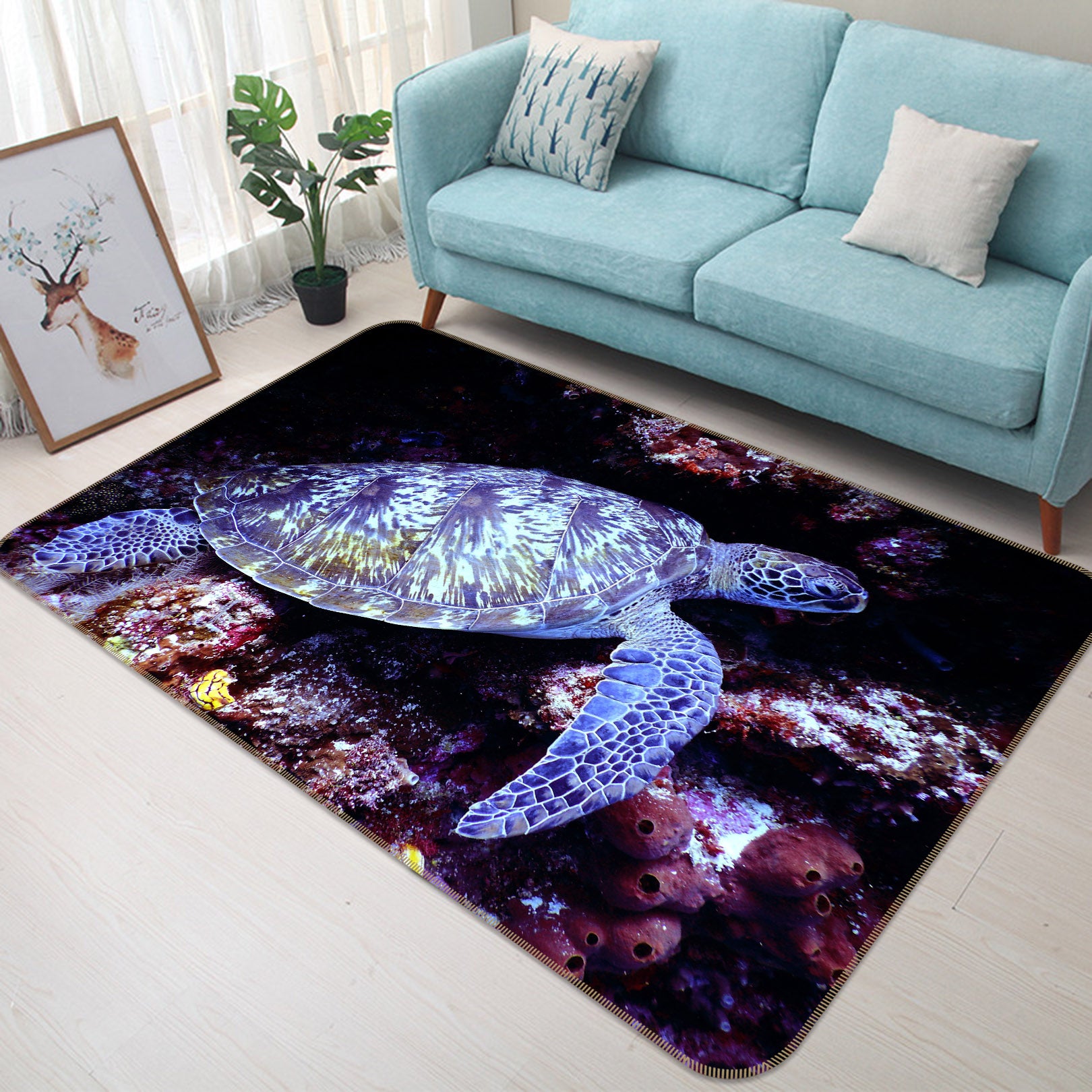 3D Sea Turtle 69006 Animal Non Slip Rug Mat