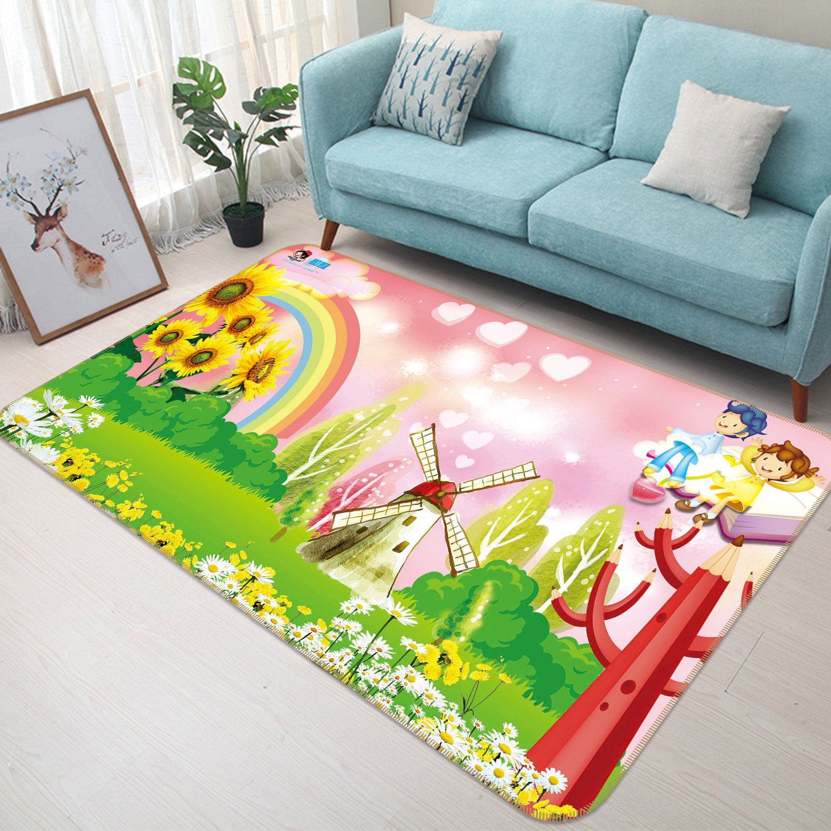 3D Rainbow Sunflower 454 Non Slip Rug Mat Mat AJ Creativity Home 