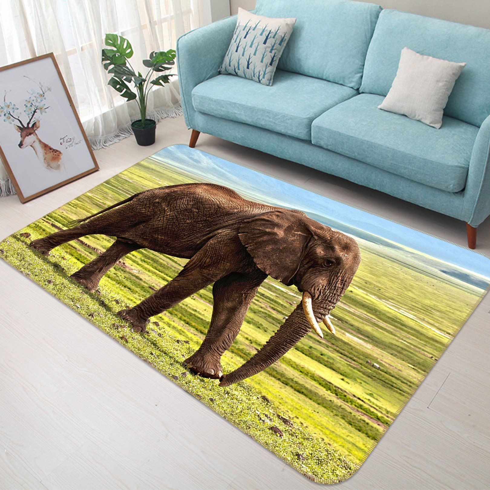 3D Elephant 571 Animal Non Slip Rug Mat Mat AJ Creativity Home 