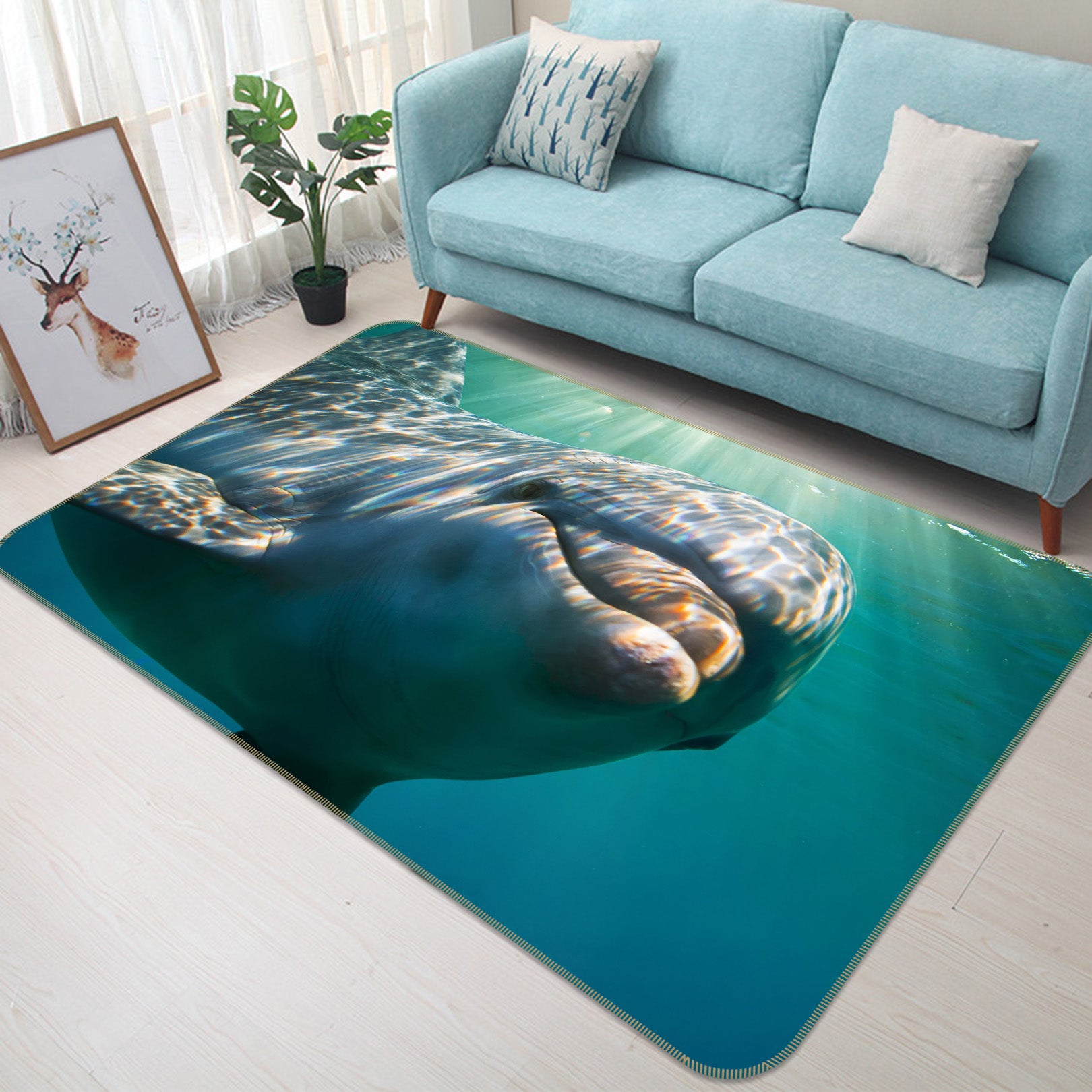 3D Dolphin 68154 Animal Non Slip Rug Mat