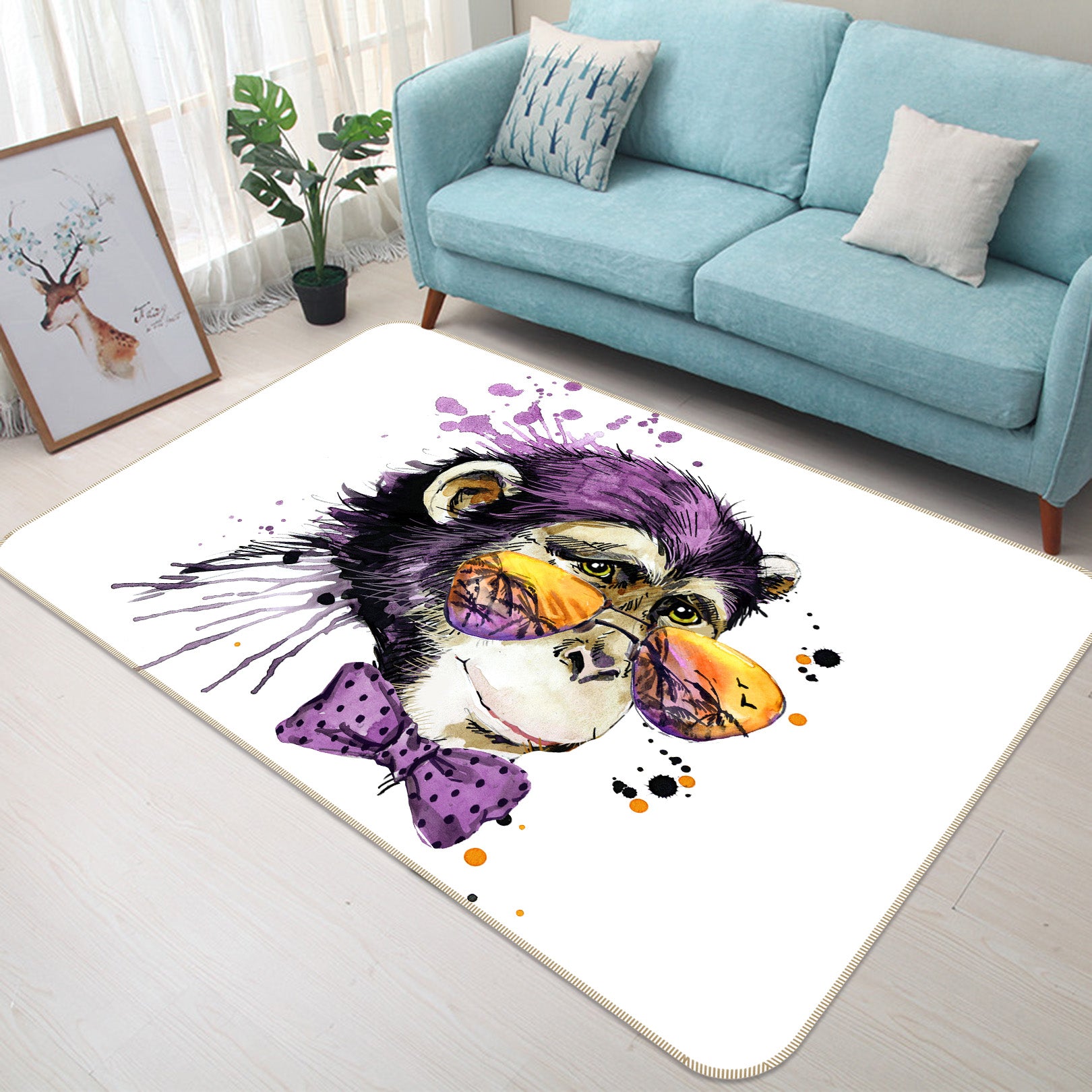 3D Orangutan Sunglasses 68153 Animal Non Slip Rug Mat