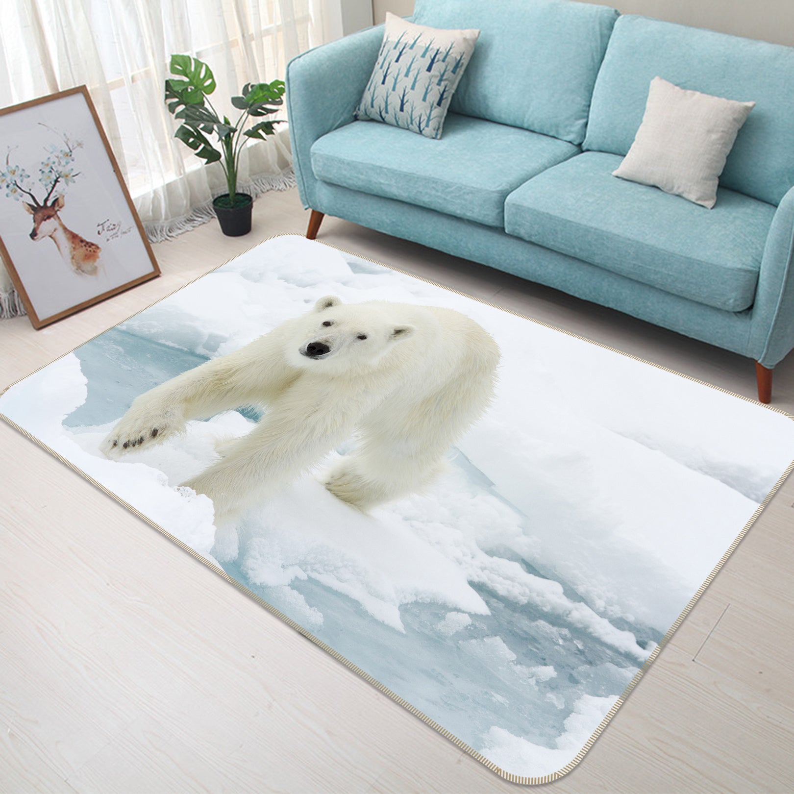 3D Polar Bear 38120 Animal Non Slip Rug Mat