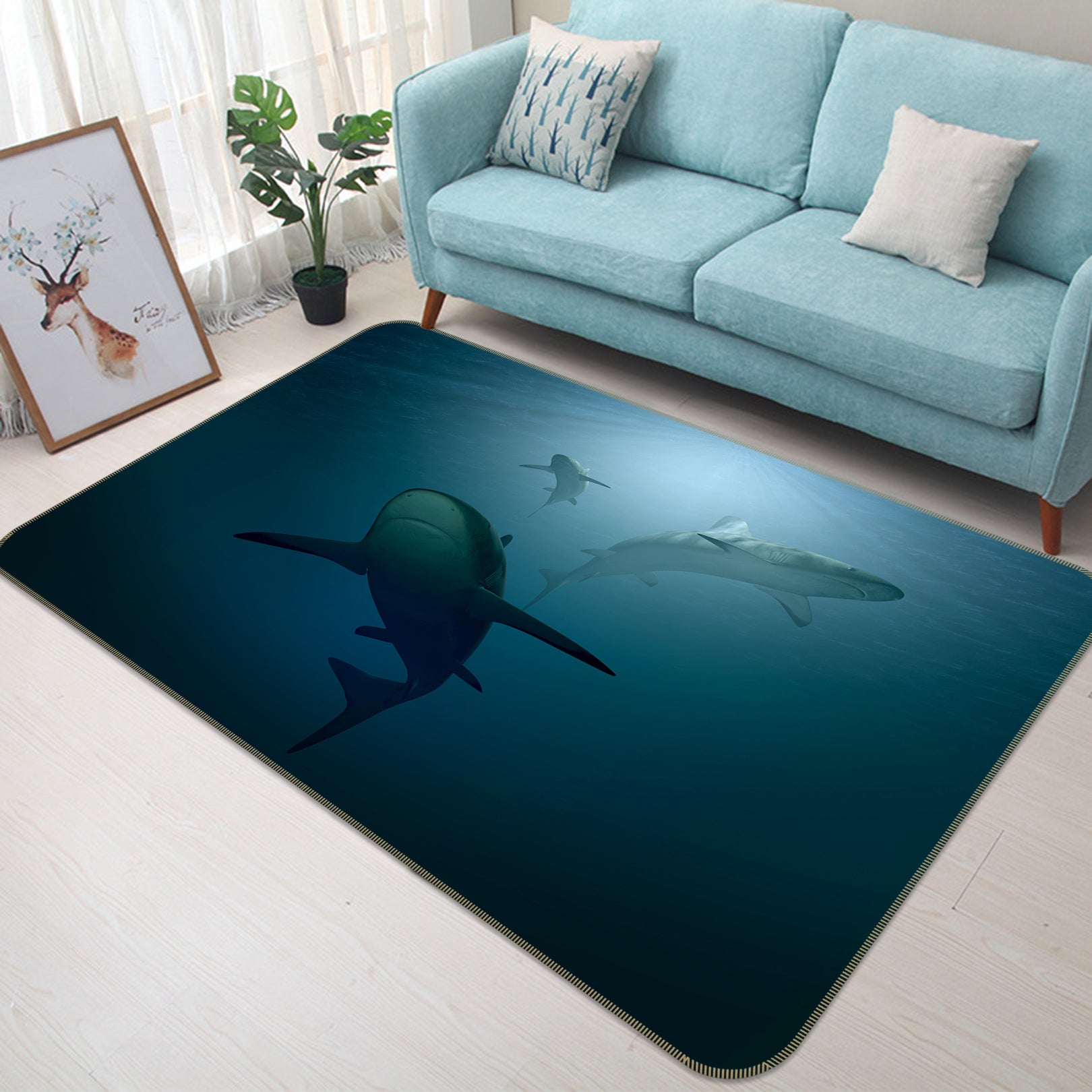 3D Sea Shark 82111 Animal Non Slip Rug Mat