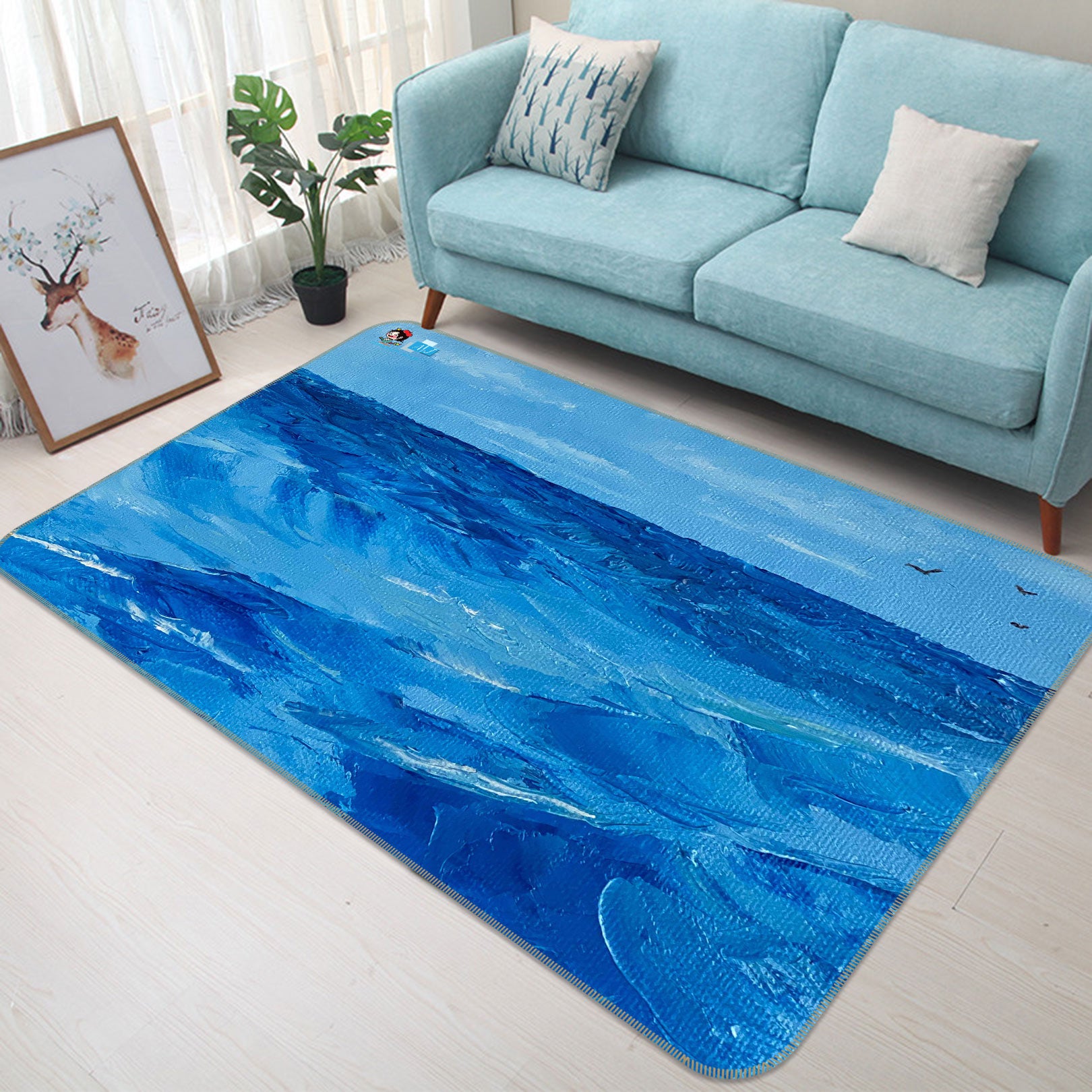 3D Blue Sea Water 9701 Marina Zotova Rug Non Slip Rug Mat