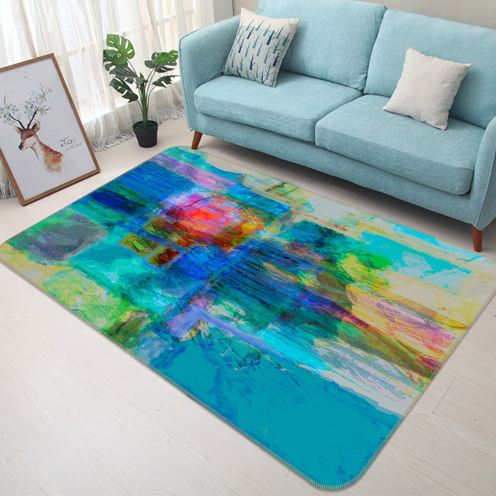 3D Lake Shimmer 110 Michael Tienhaara Rug Non Slip Rug Mat