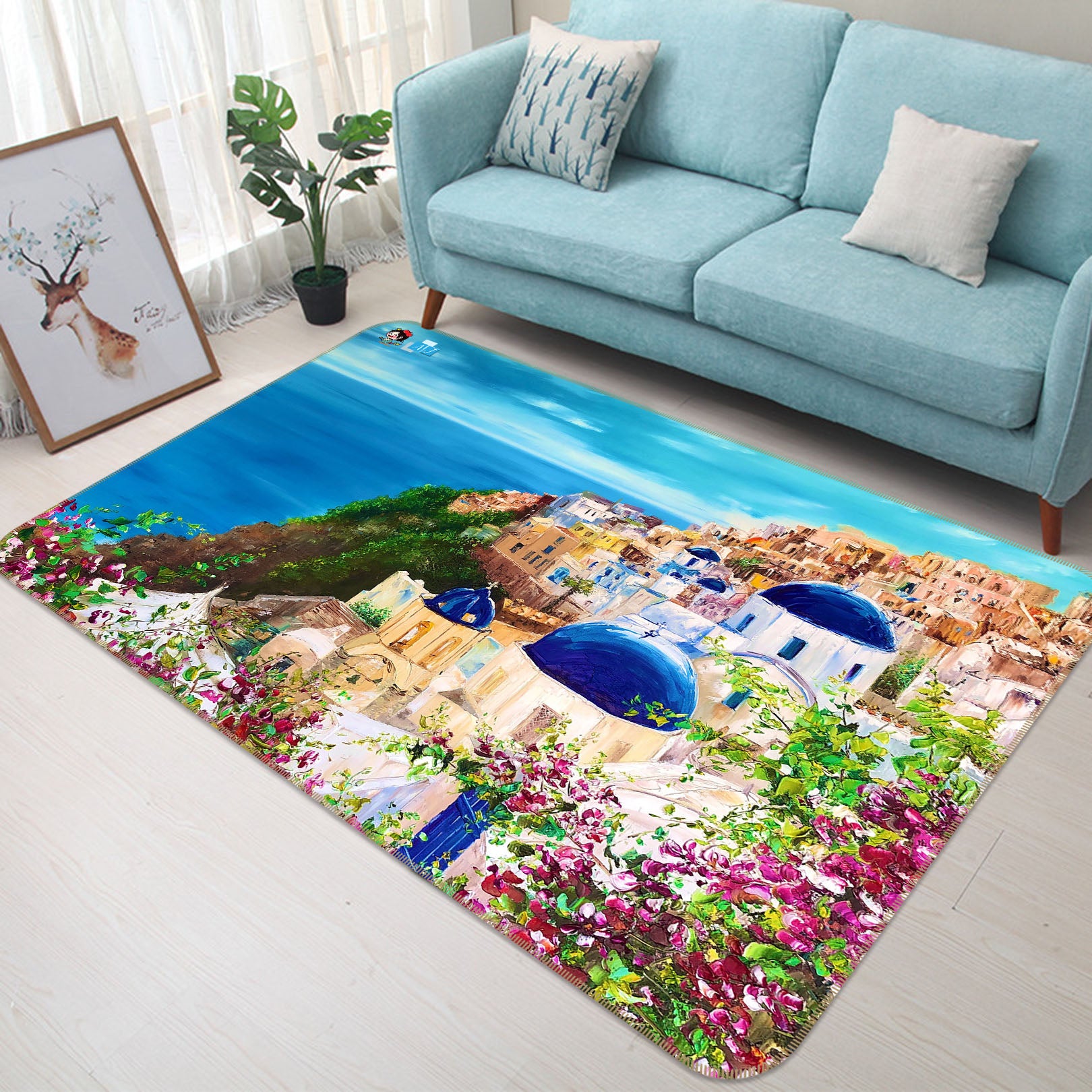 3D Ocean House Painting 1253 Skromova Marina Rug Non Slip Rug Mat