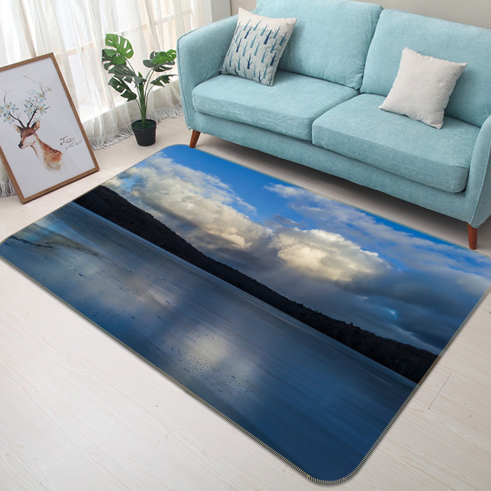 3D Calm Lake 1021 Jerry LoFaro Rug Non Slip Rug Mat