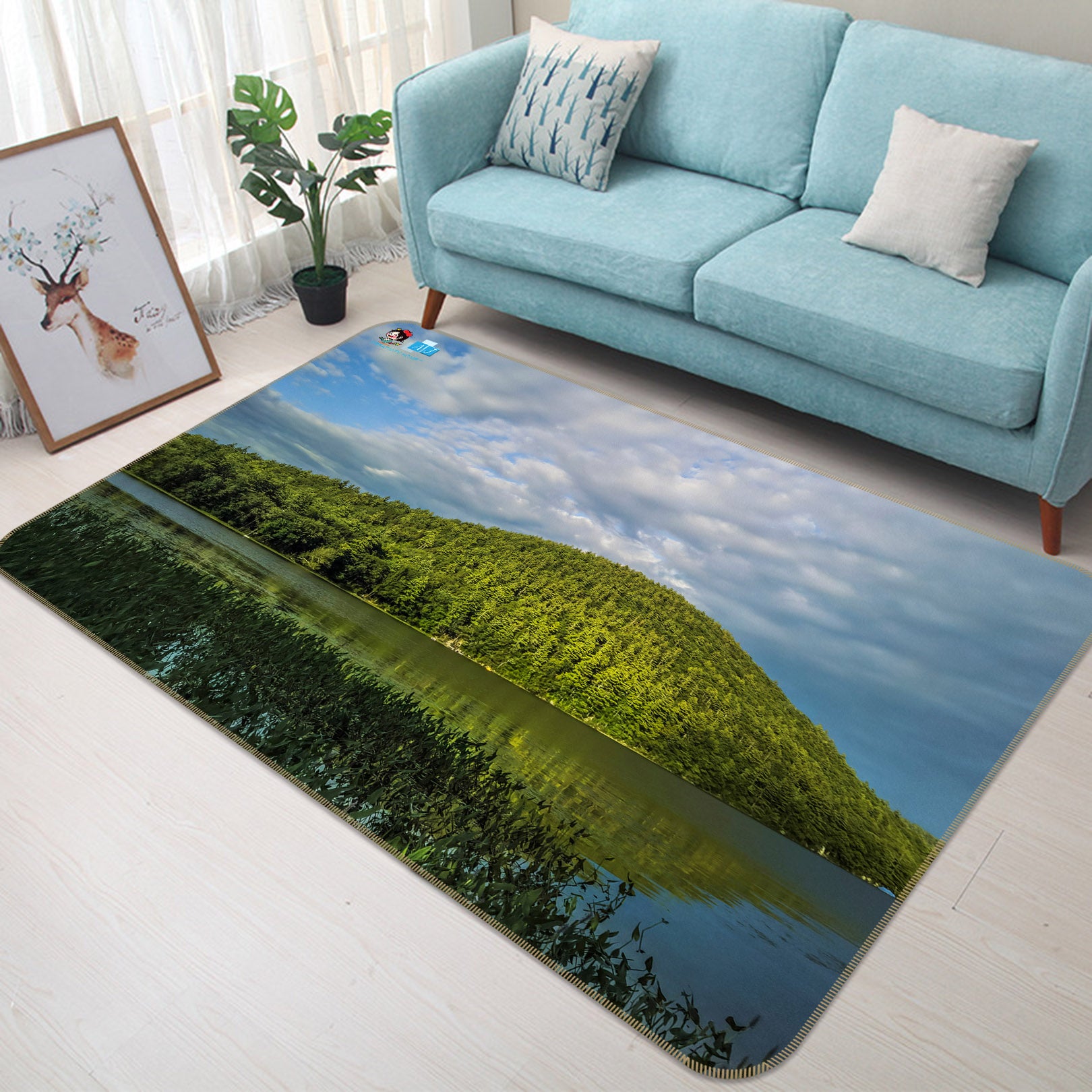 3D Lawn Lake 85057 Jerry LoFaro Rug Non Slip Rug Mat