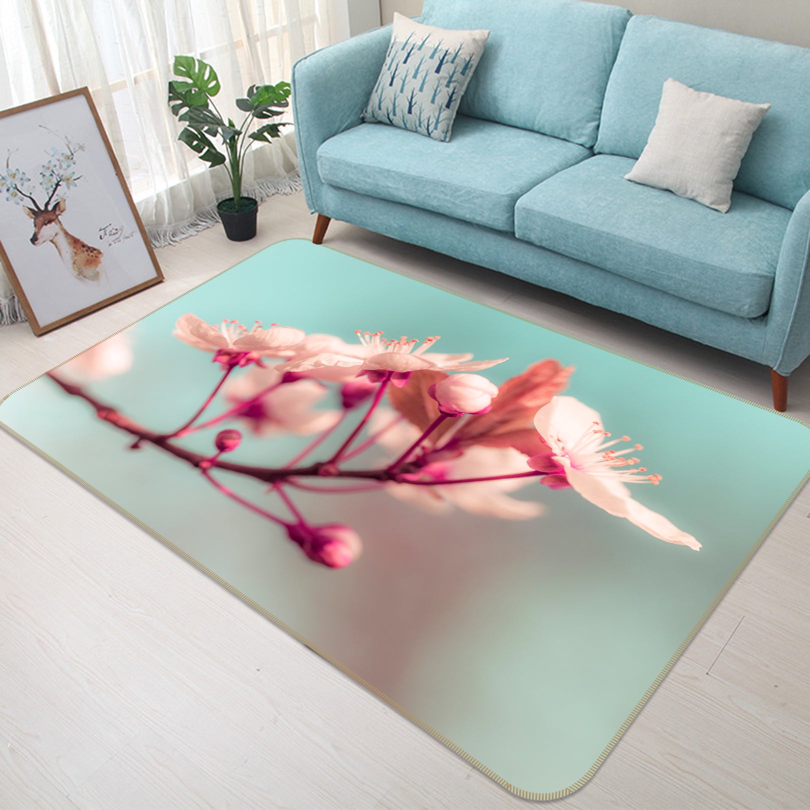 3D Cherry Blossom 83248 Assaf Frank Rug Non Slip Rug Mat