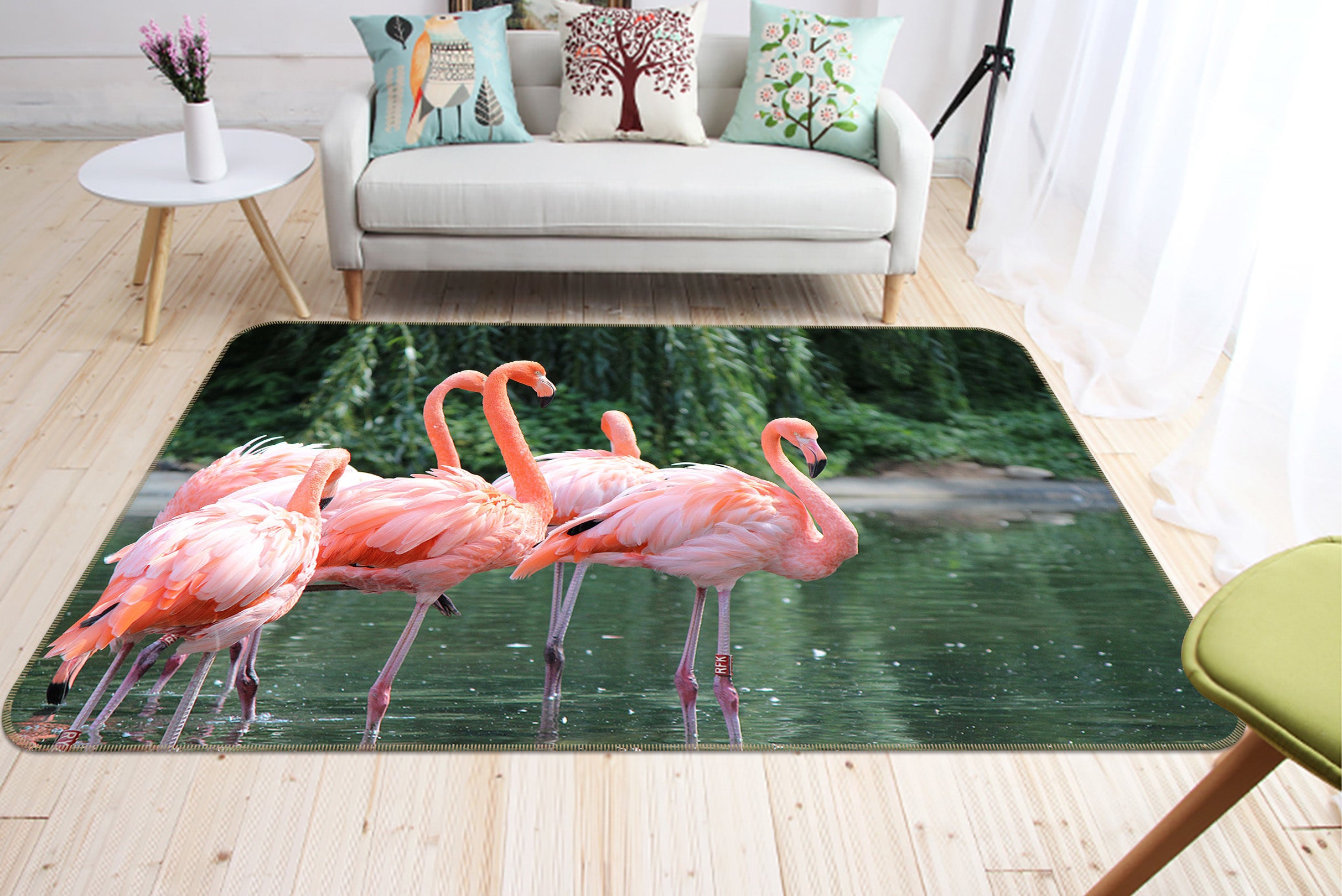 3D Many Flamingos 82100 Animal Non Slip Rug Mat