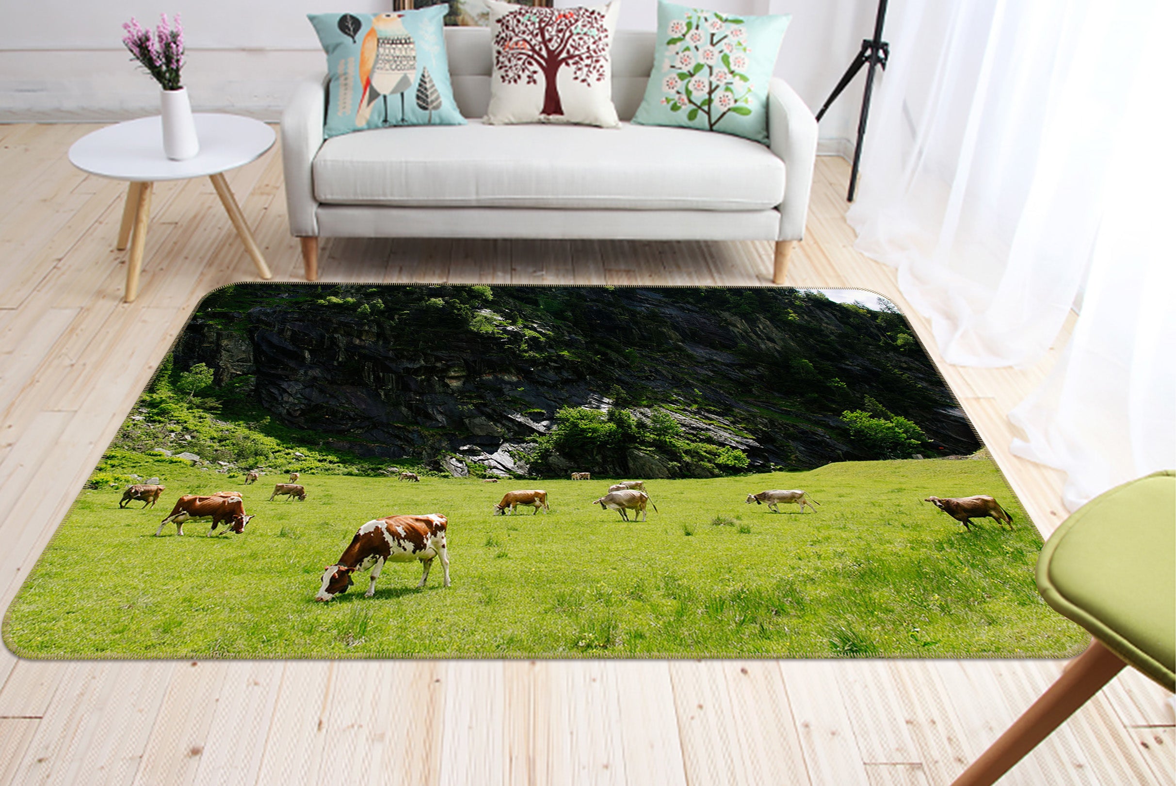 3D Grass Cattle 82063 Animal Non Slip Rug Mat