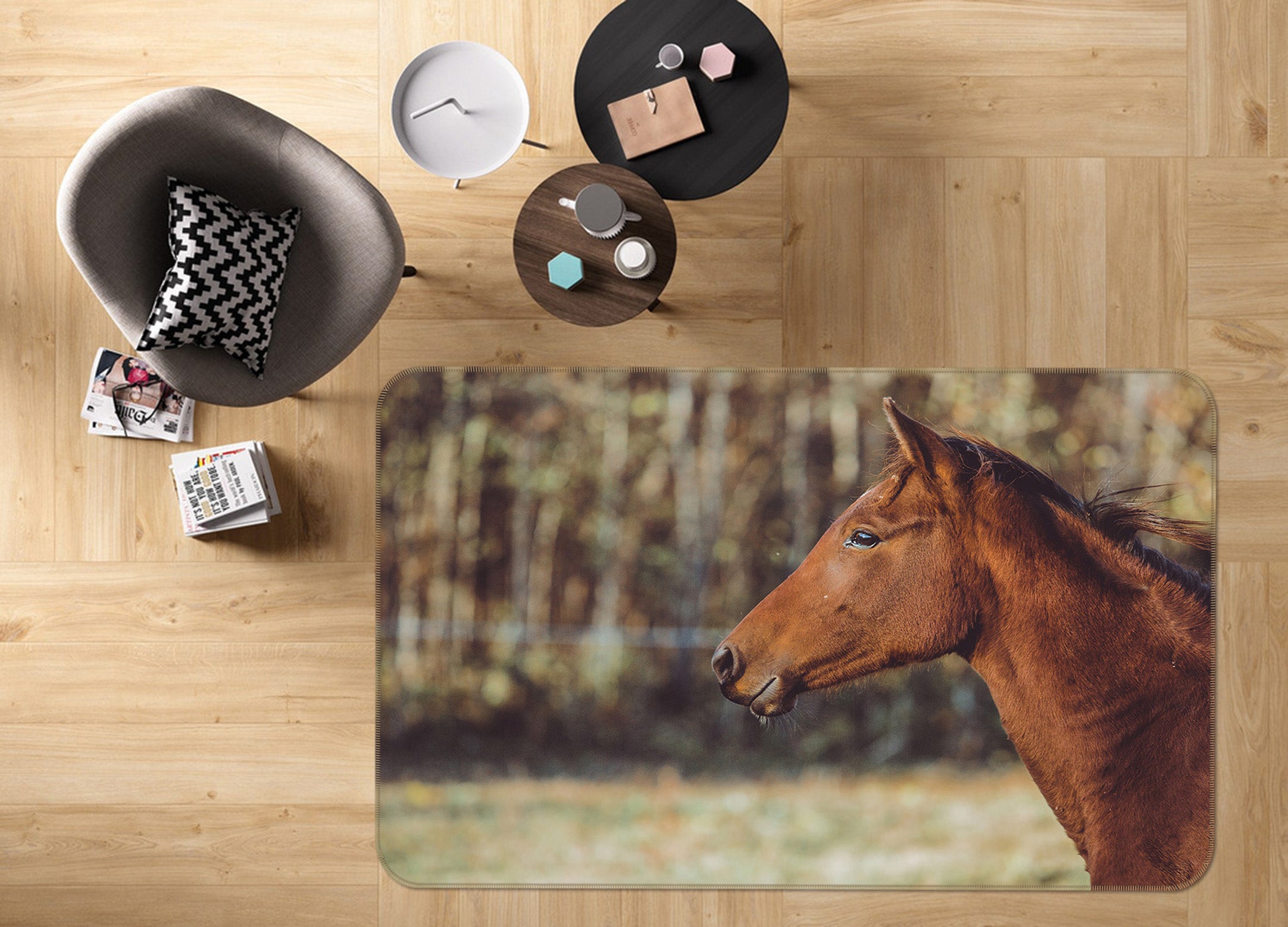 3D Horse 82067 Animal Non Slip Rug Mat