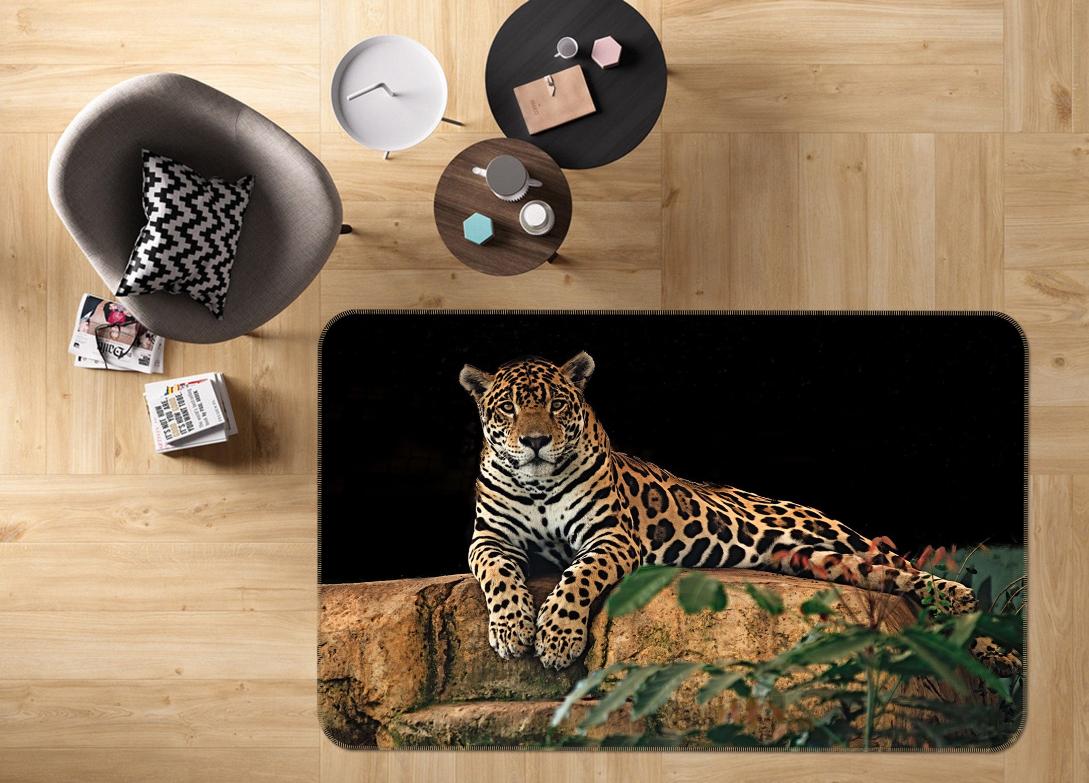 3D Leopard 82123 Animal Non Slip Rug Mat