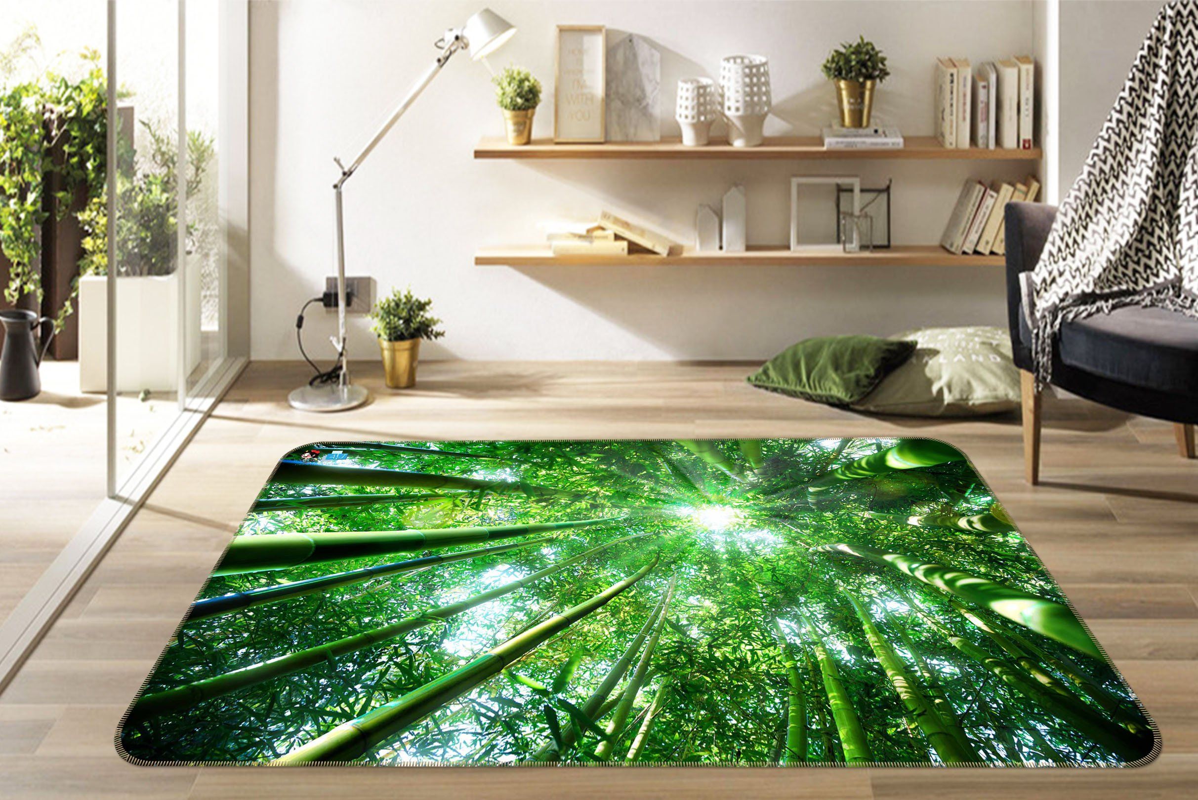 3D Sunlight Bamboo Forest 688 Non Slip Rug Mat Mat AJ Creativity Home 