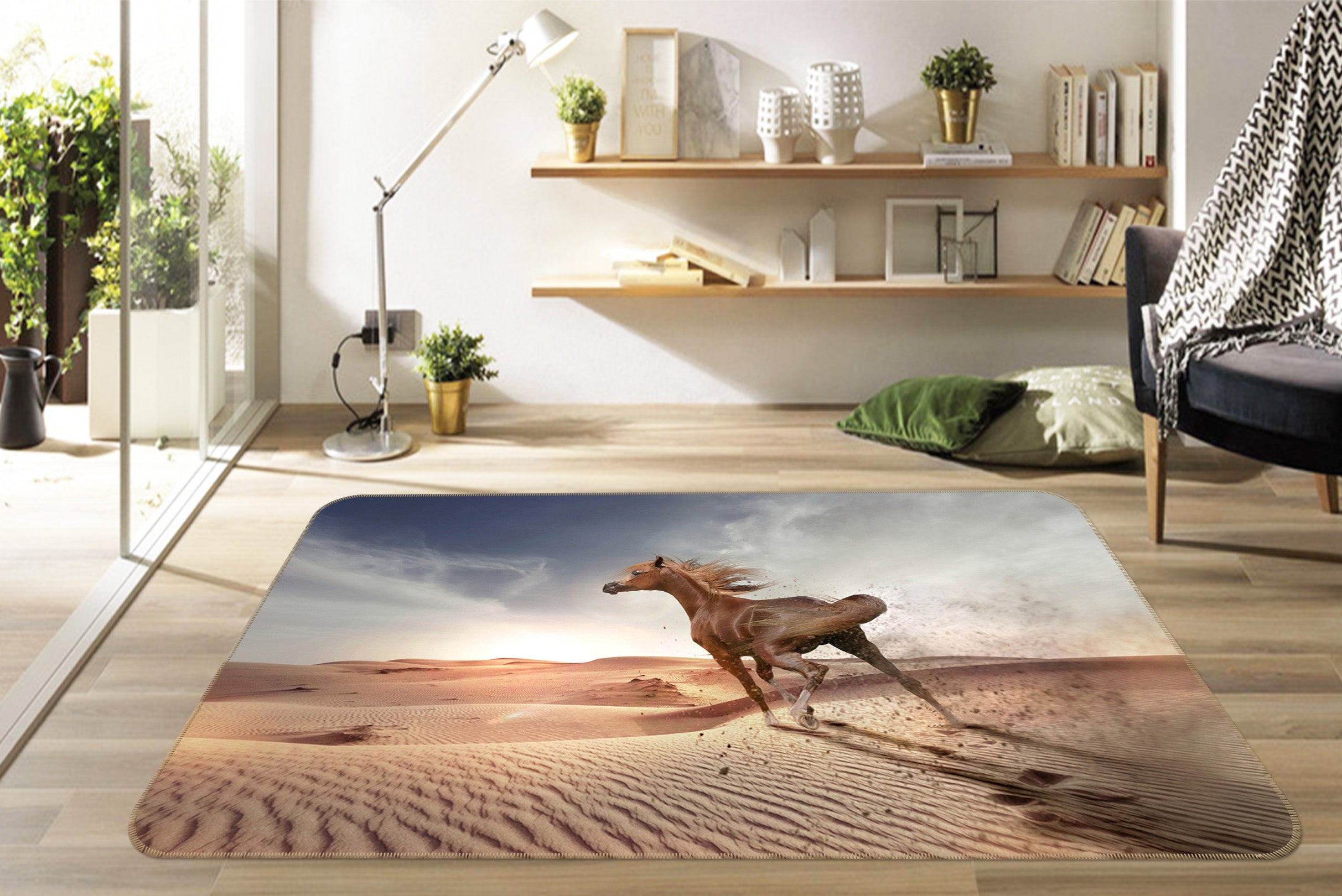 3D Desert Horse 82091 Animal Non Slip Rug Mat