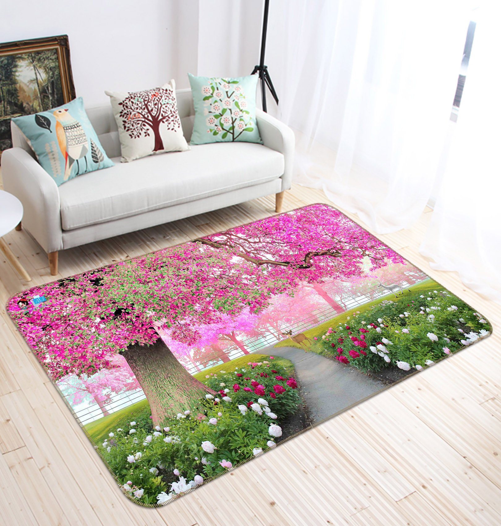 3D Cherry Blossoms 590 Non Slip Rug Mat Mat AJ Creativity Home 