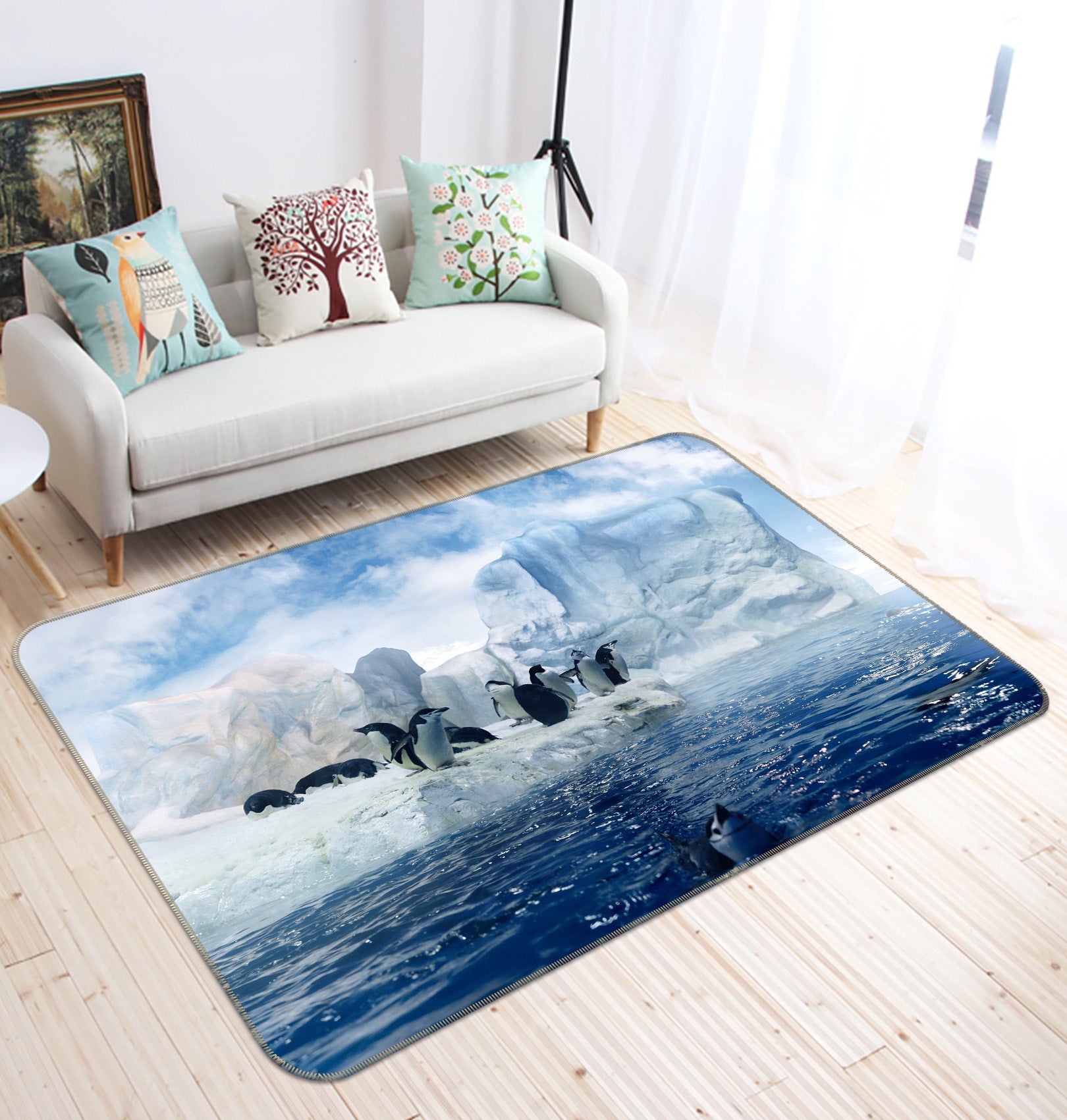 3D Glacier Penguin 68189 Animal Non Slip Rug Mat