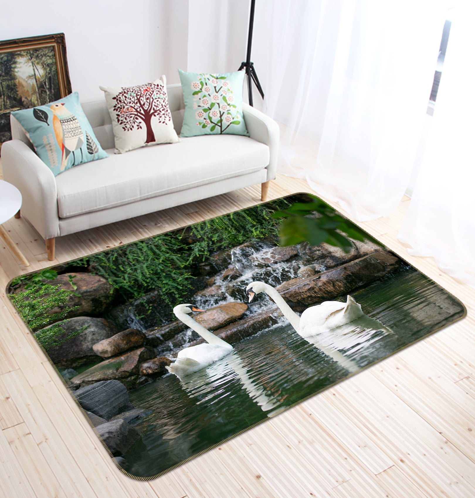 3D Lake Swan 82159 Animal Non Slip Rug Mat