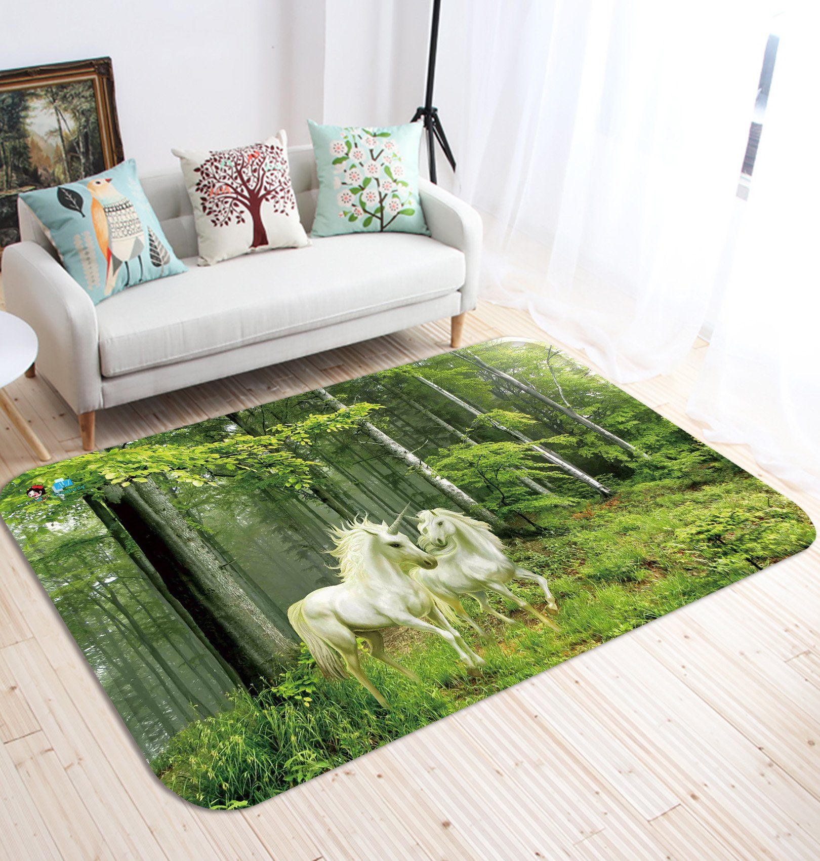 3D Forest Unicorns 61 Non Slip Rug Mat Mat AJ Creativity Home 