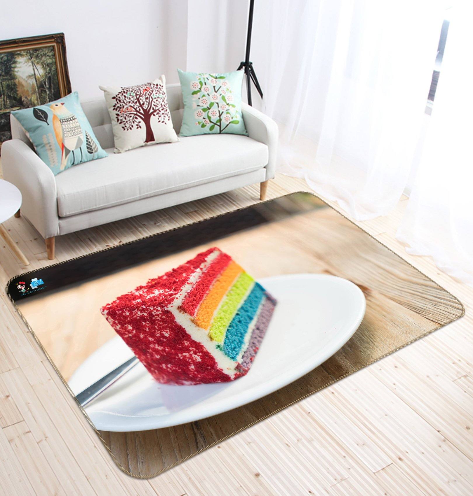 3D Rainbow Cake 188 Non Slip Rug Mat Mat AJ Creativity Home 