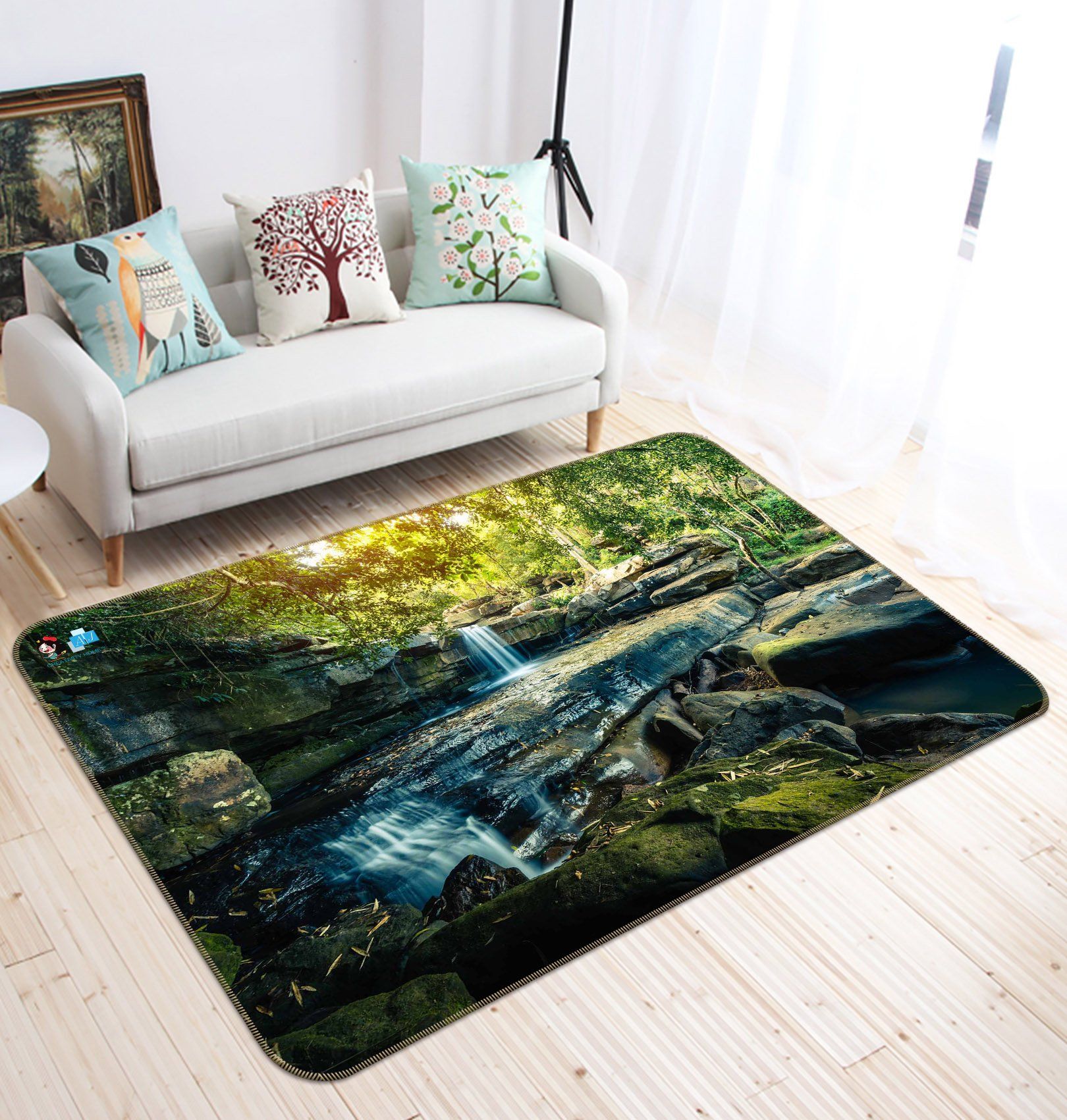 3D Mountain Stone Forest 517 Non Slip Rug Mat Mat AJ Creativity Home 