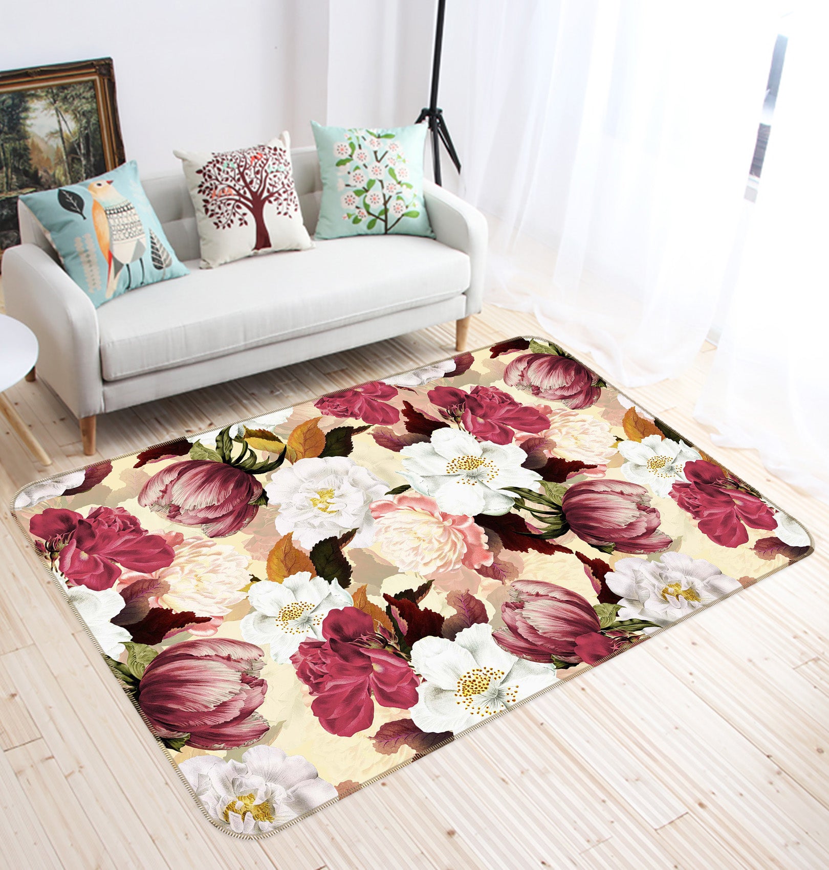 3D Painted Flowers 160 Uta Naumann Rug Non Slip Rug Mat