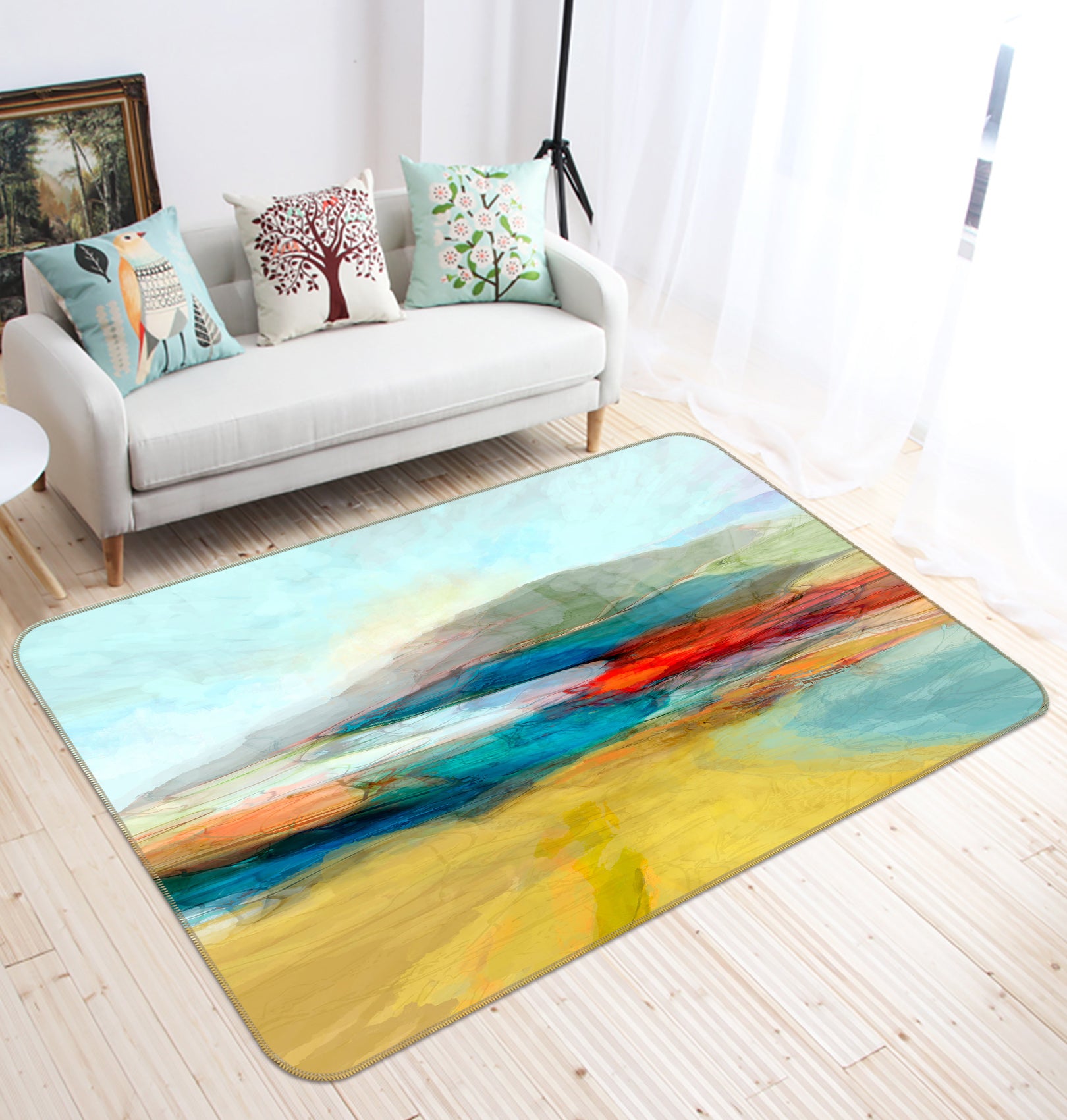 3D Field River 1047 Michael Tienhaara Rug Non Slip Rug Mat