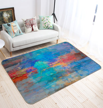 3D Blue Oil Painting 127 Michael Tienhaara Rug Non Slip Rug Mat