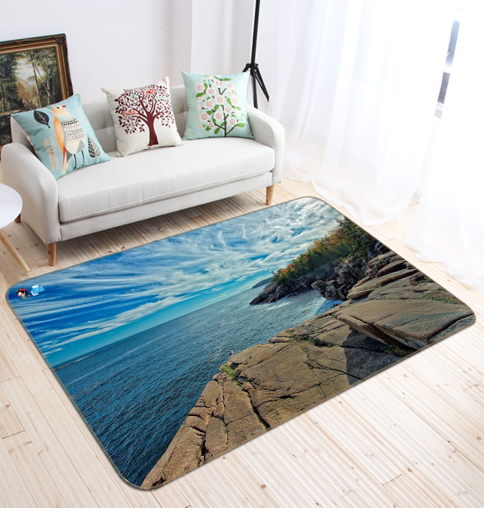 3D Coastal Maine 62039 Kathy Barefield Rug Non Slip Rug Mat